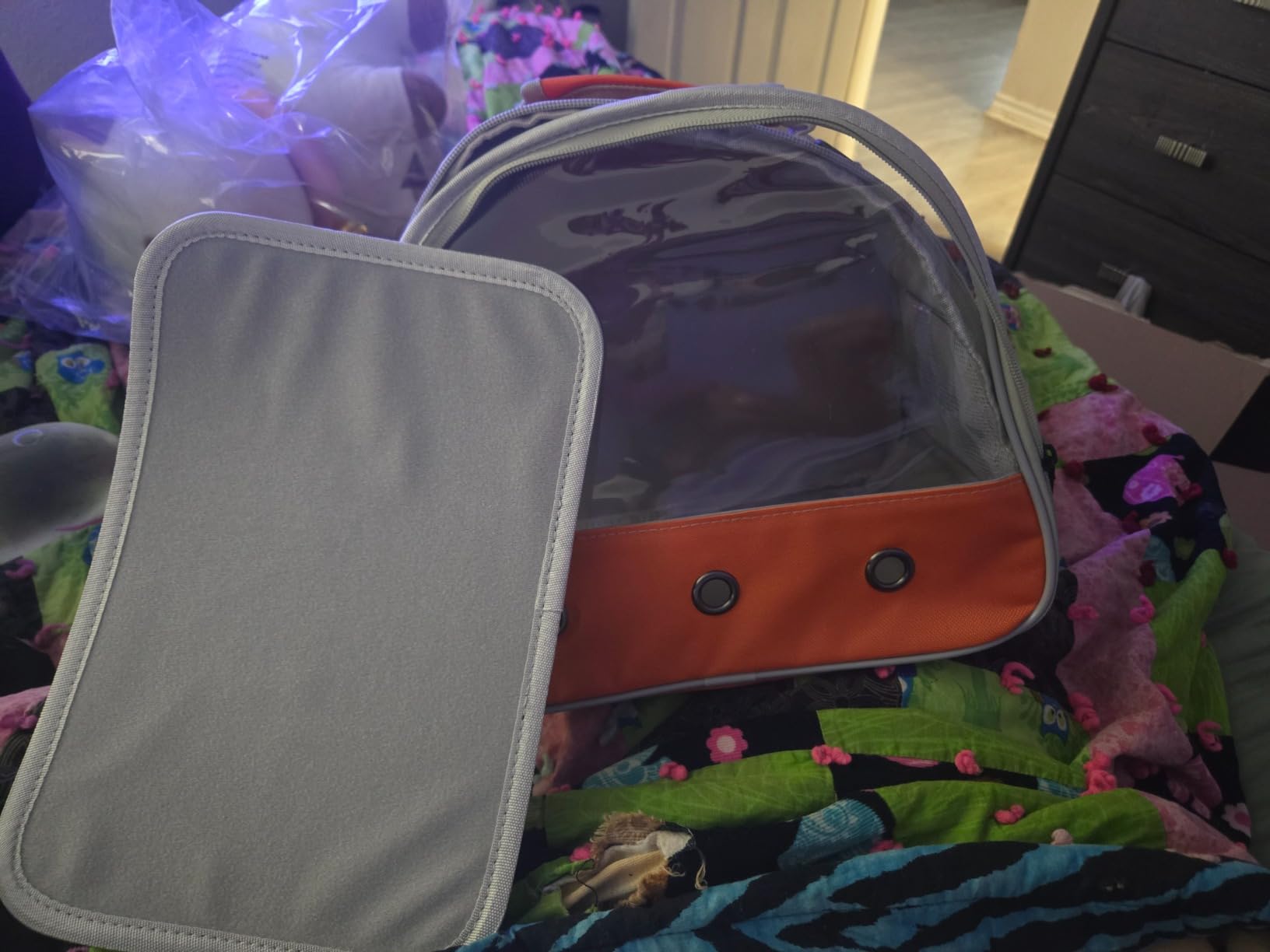 Rabbit Travel Carrier,Lizards Carrier, Small Animal Travel Bag for Bunny Sugar Glider Hedgehog Rat Parrot Bird Guinea Pig, Portable Guinea Pig Travel Cage for 2 customer photo 1