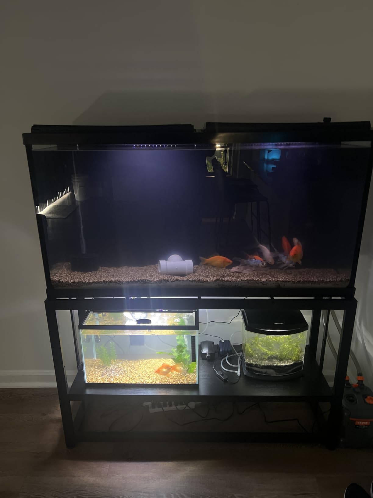 VOWNER 55-75 Gallon Fish Tank Stand, Metal Aquarium Stand, Black | 48.4