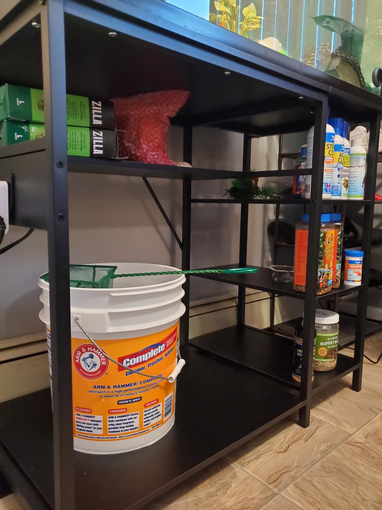 55-75 Gallon Fish Tank Stand: Heavy Duty Aquarium Stand with Power Outlets and Cabinet for Fish Tank Accessories Storage - Metal Frame, 1200LBS Capacity, Suitable for Fish & Reptile Terrariums customer photo 2