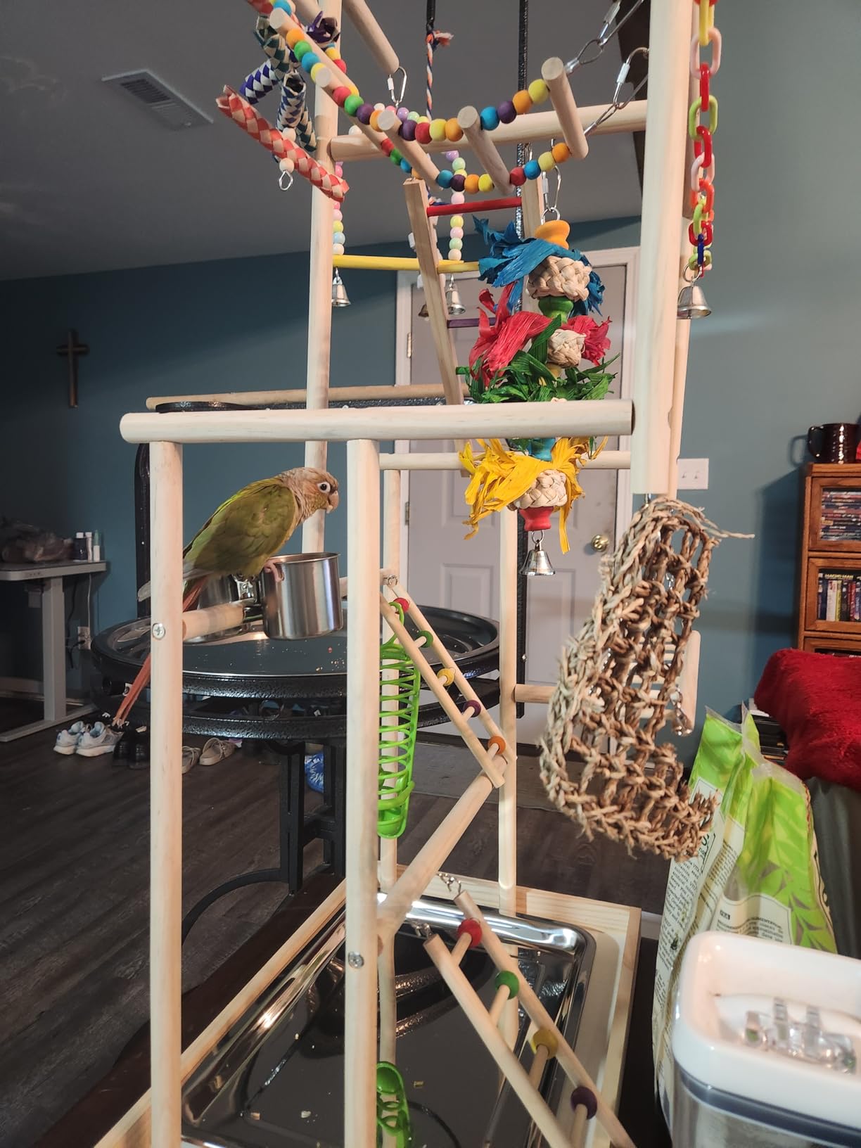 Parrot Playground Large 4 Layers - Small Bird Playground Parakeet Play Stand Bird Gym Parrots playpen Play Playstand Parrot Tree for Cockatiel Lovebirds Conure Cockatoos Finch Budgies customer photo 1