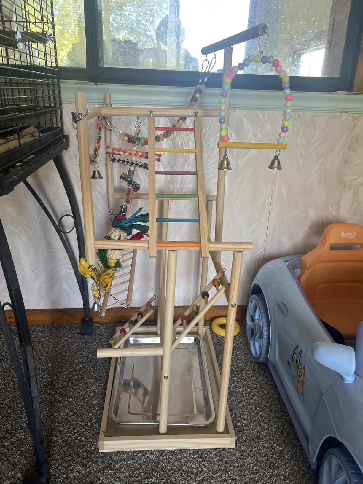 Parrot Playground Large 4 Layers - Small Bird Playground Parakeet Play Stand Bird Gym Parrots playpen Play Playstand Parrot Tree for Cockatiel Lovebirds Conure Cockatoos Finch Budgies customer photo 2
