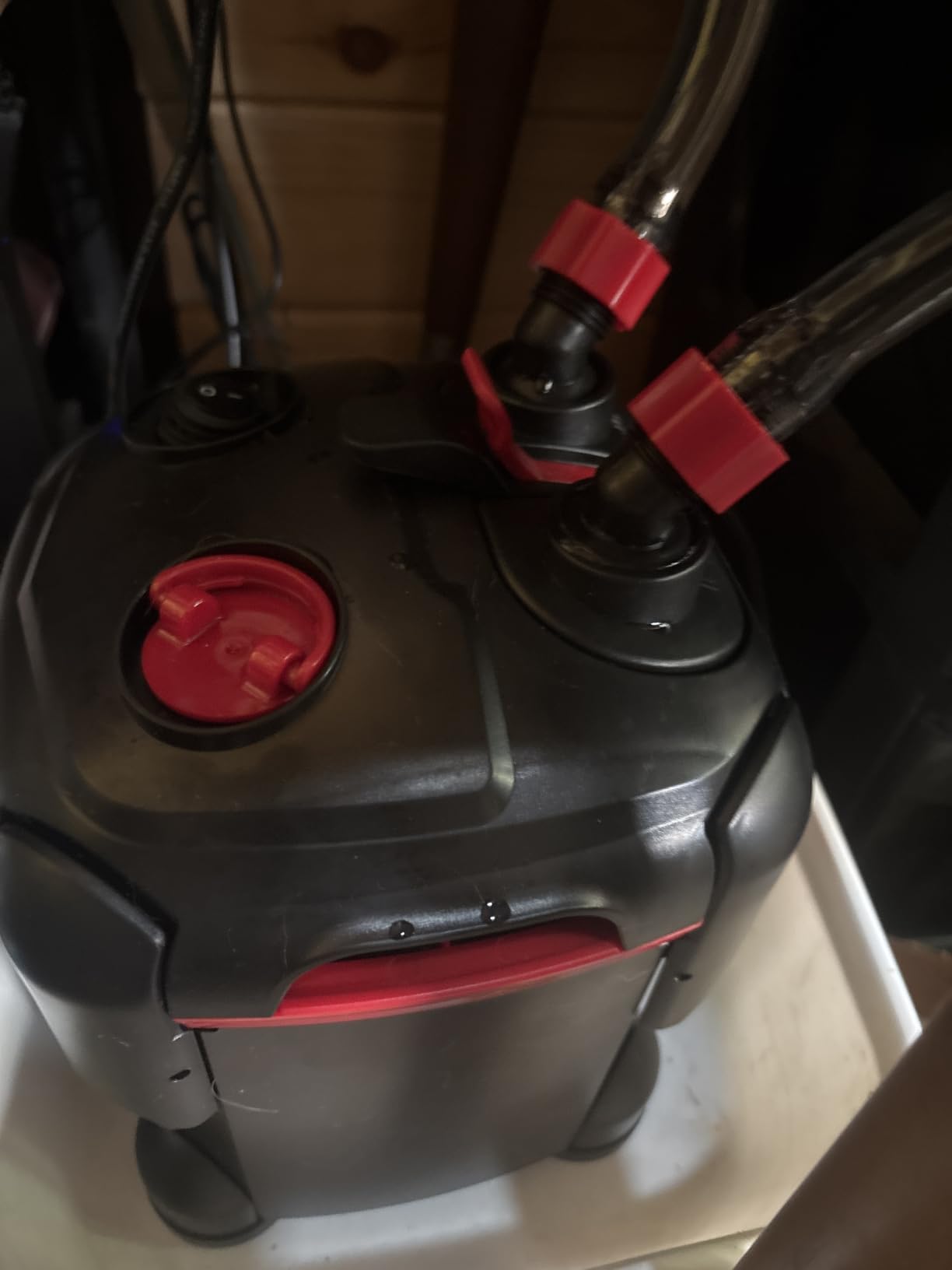 PONDFORSE Canister Filter, External Aquarium Filter Ultra-Quiet Water Circulation Cleaning Machine with Media for Fish Tanks and Aquariums customer photo 1