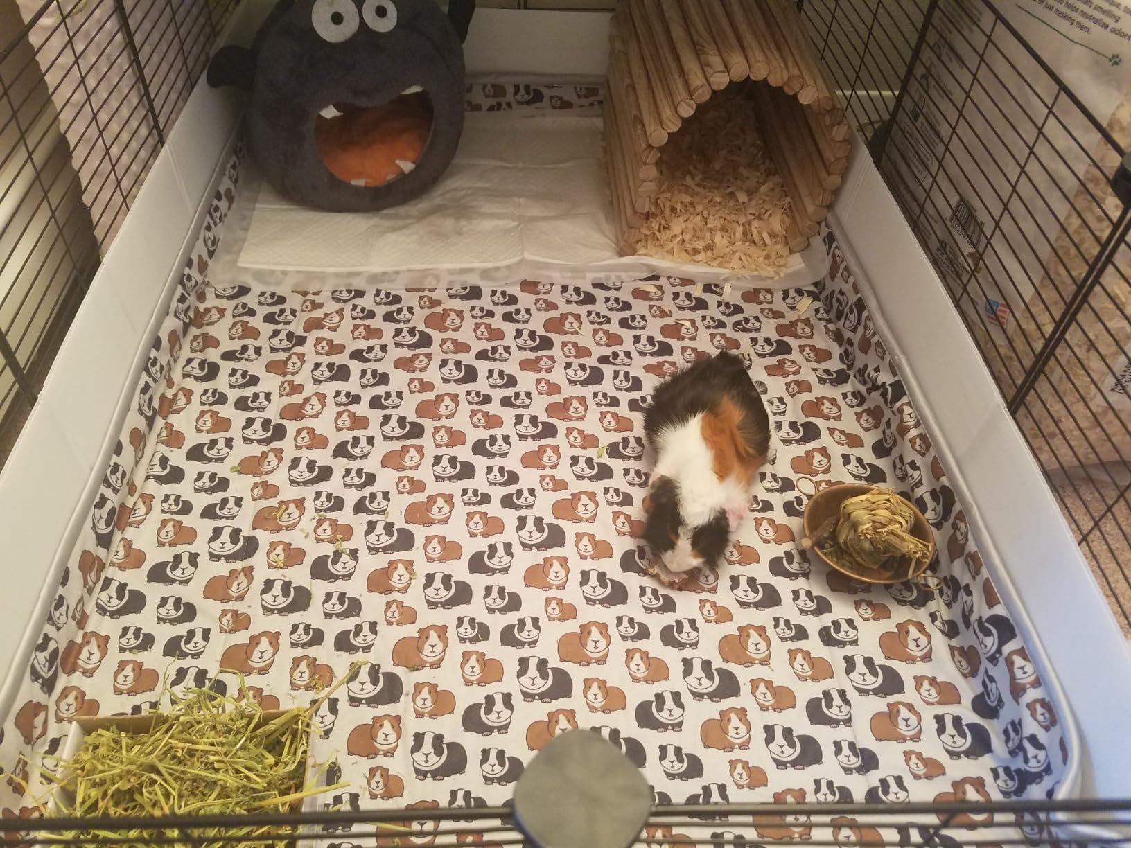 Tater Pets Guinea Pig Fleece Cage Liner - Tidy Mat - Lap Pad - Corner Pad - Absorbent - Machine Washable - for Guinea Pigs and Hedgehogs (2x5 C&C (28