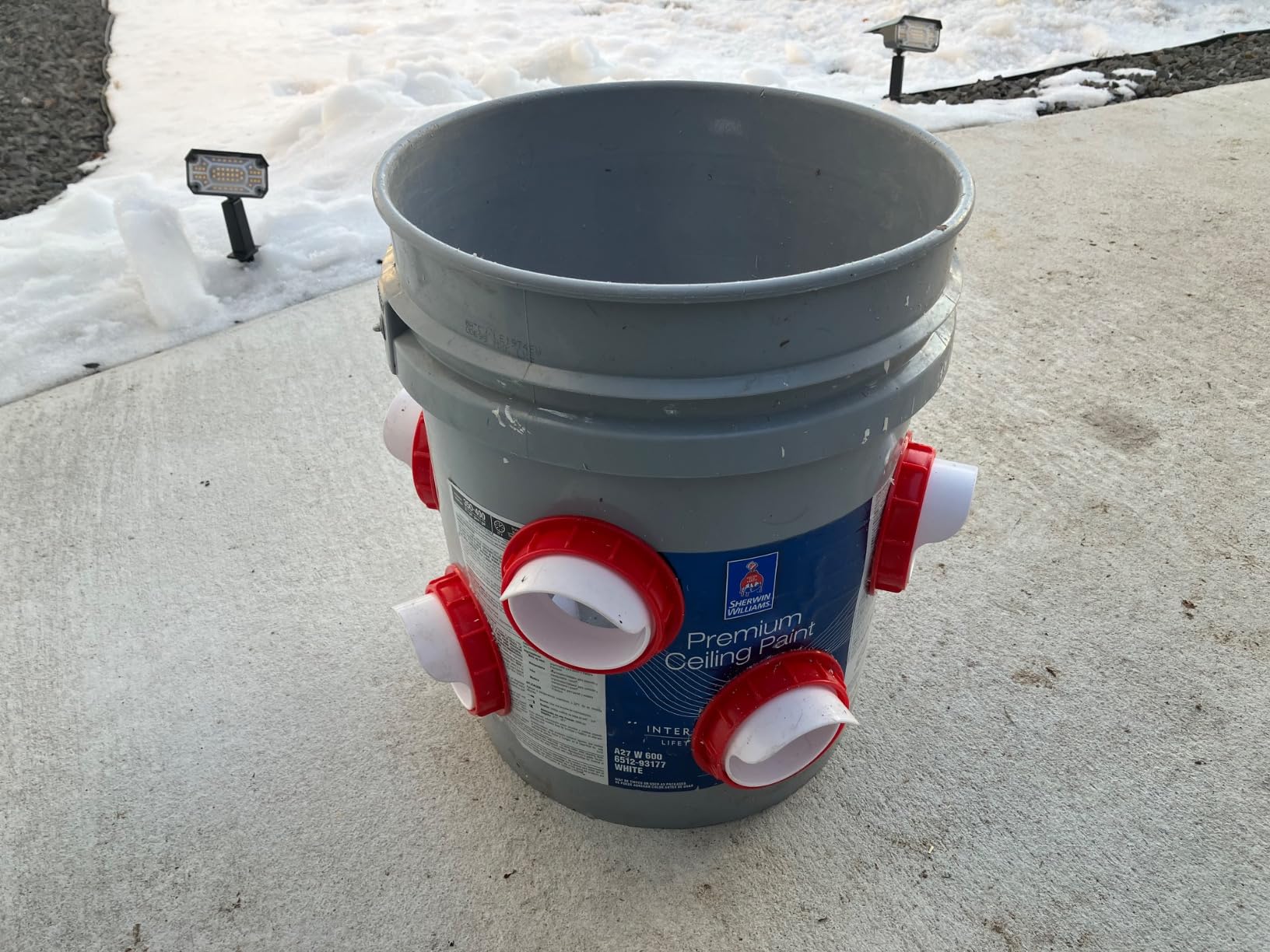 Chicken Feeders No Waste, DIY Automatic Poultry Feeder - 8 Ports Red | Buckets Barrels Bins Troughs-mountable Design for common Breeds of Chicken Flock with Hole Saw customer photo 2