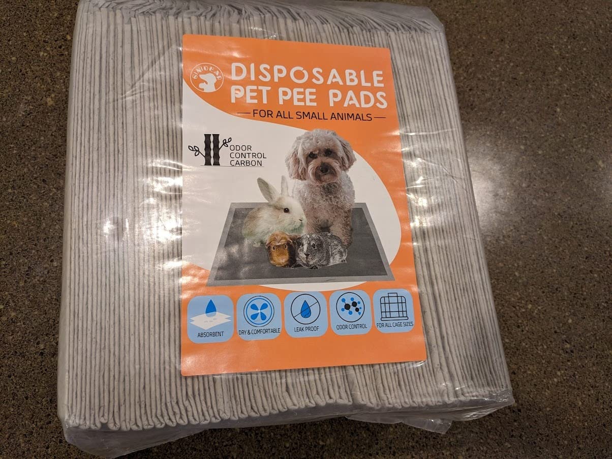Disposable Guinea Pig Bedding, Cage Liners, Absorbent & Waterproof | Charcoal Odor Control Material, Ideal Pee Pads for Guinea Pigs, Rabbits, Hamsters, Small Pets, 24