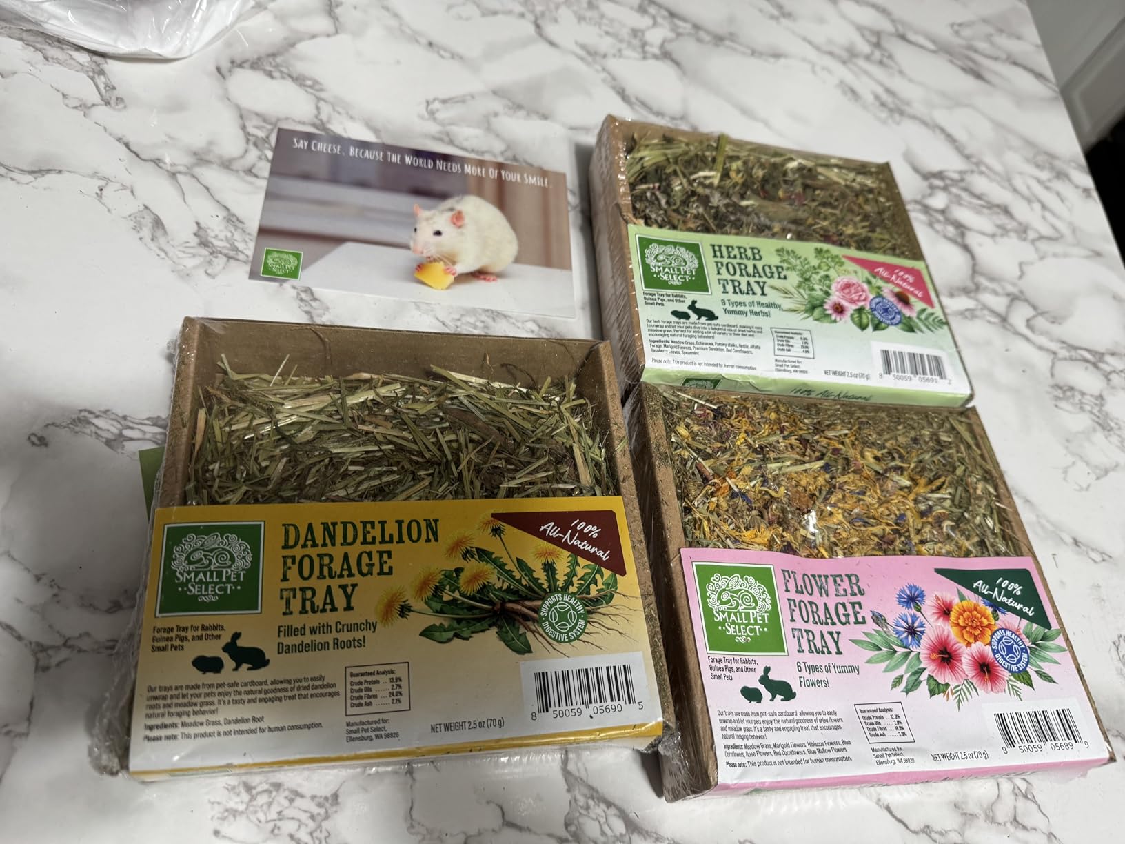 Small Pet Select Forage Tray Bundle, Rabbits & Guinea Pigs, 3-Pack | Dandelion, Flower & Herb Mix, 2.5 oz Each, Natural Foraging Enrichment for Rabbits, Guinea Pigs & Small Pets customer photo 1