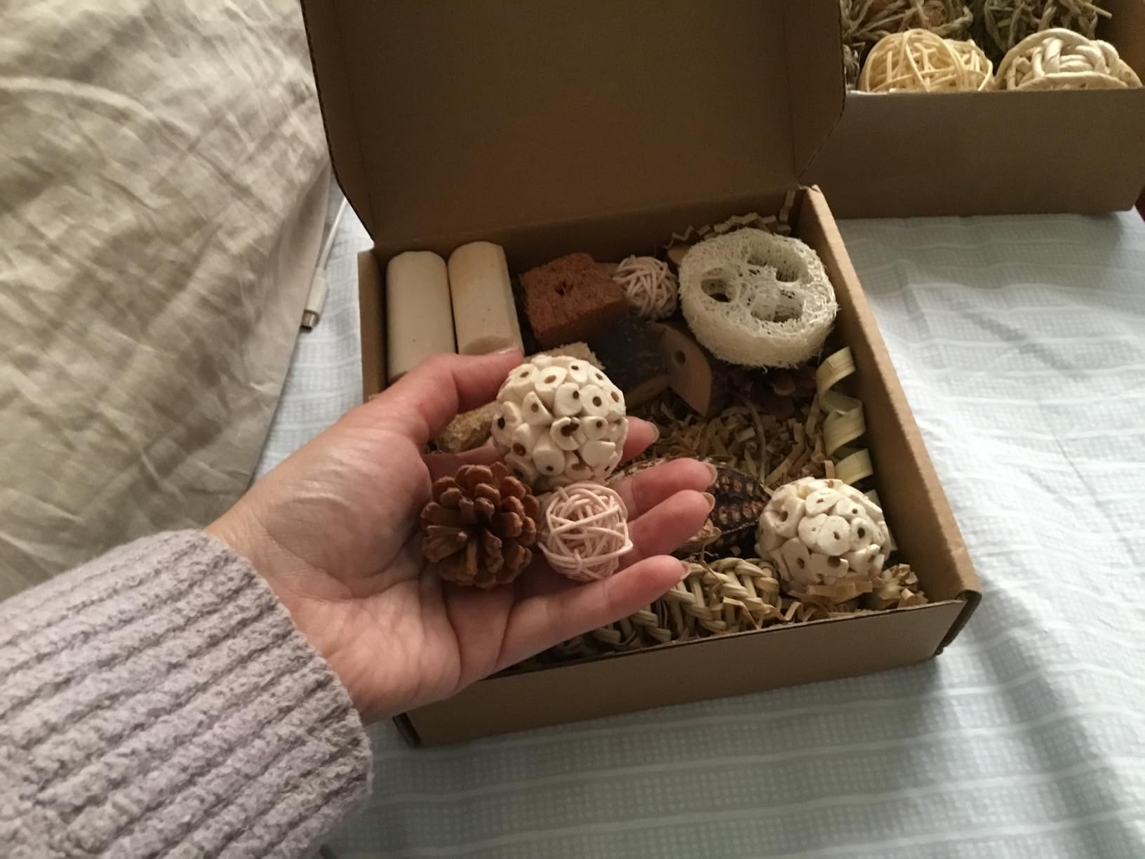 Kyouki Bird Toys Parrot Toys Natural Bird Foraging Box Foot for Parakeets, Cockatiels, Conures, Love Birds, and Other Small to Medium Birds (Medium) customer photo 1