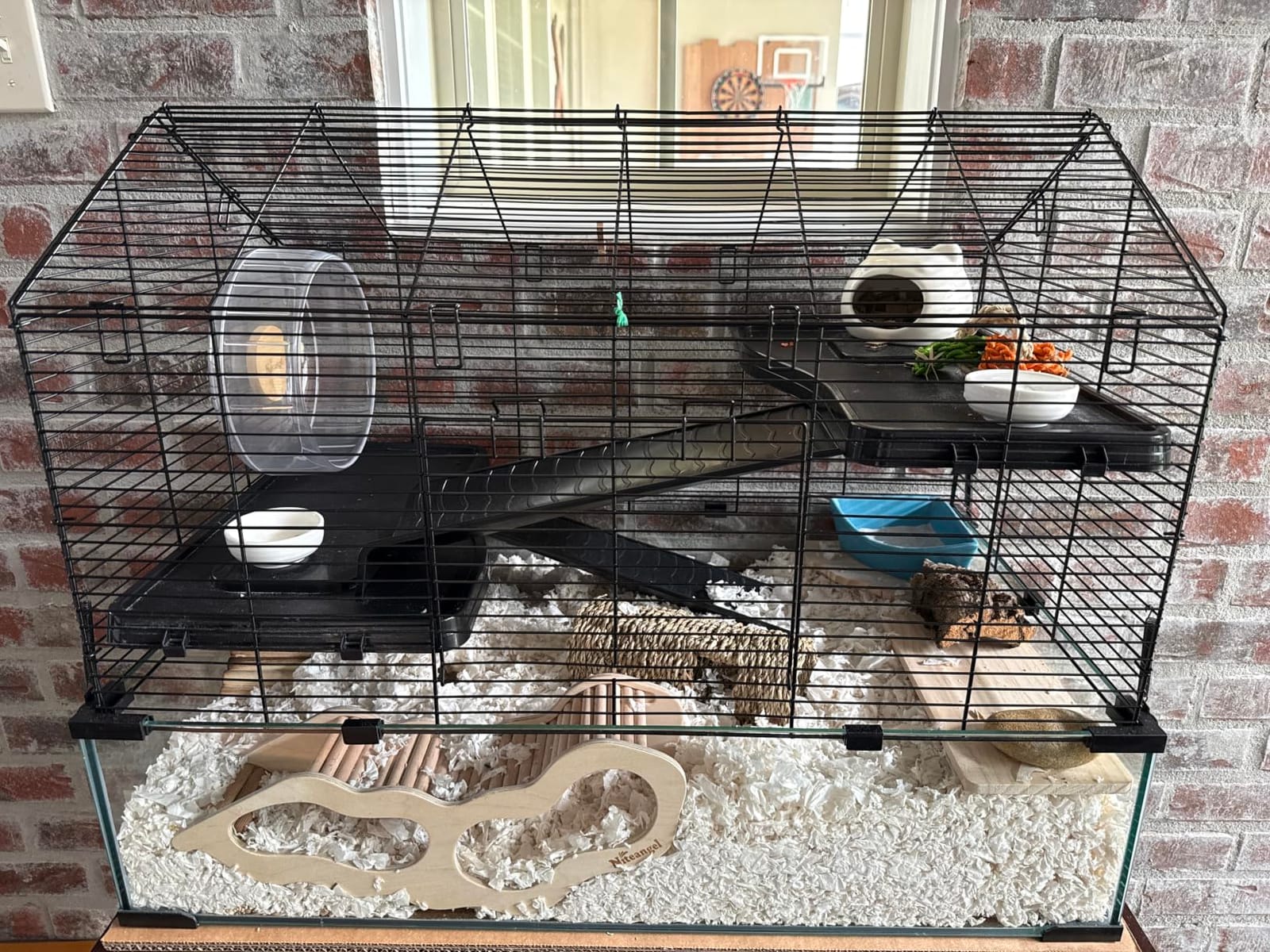 VEVOR Hamster Cage, 360°Viewing Transparent Hamster Habitats, Small Animal Cage, 22.8 x 15 x 21.3 in, Ventilated Pet Mouse Cages with Water Bottle, Portable Hamster House for Rats, Guinea Pigs customer photo 1