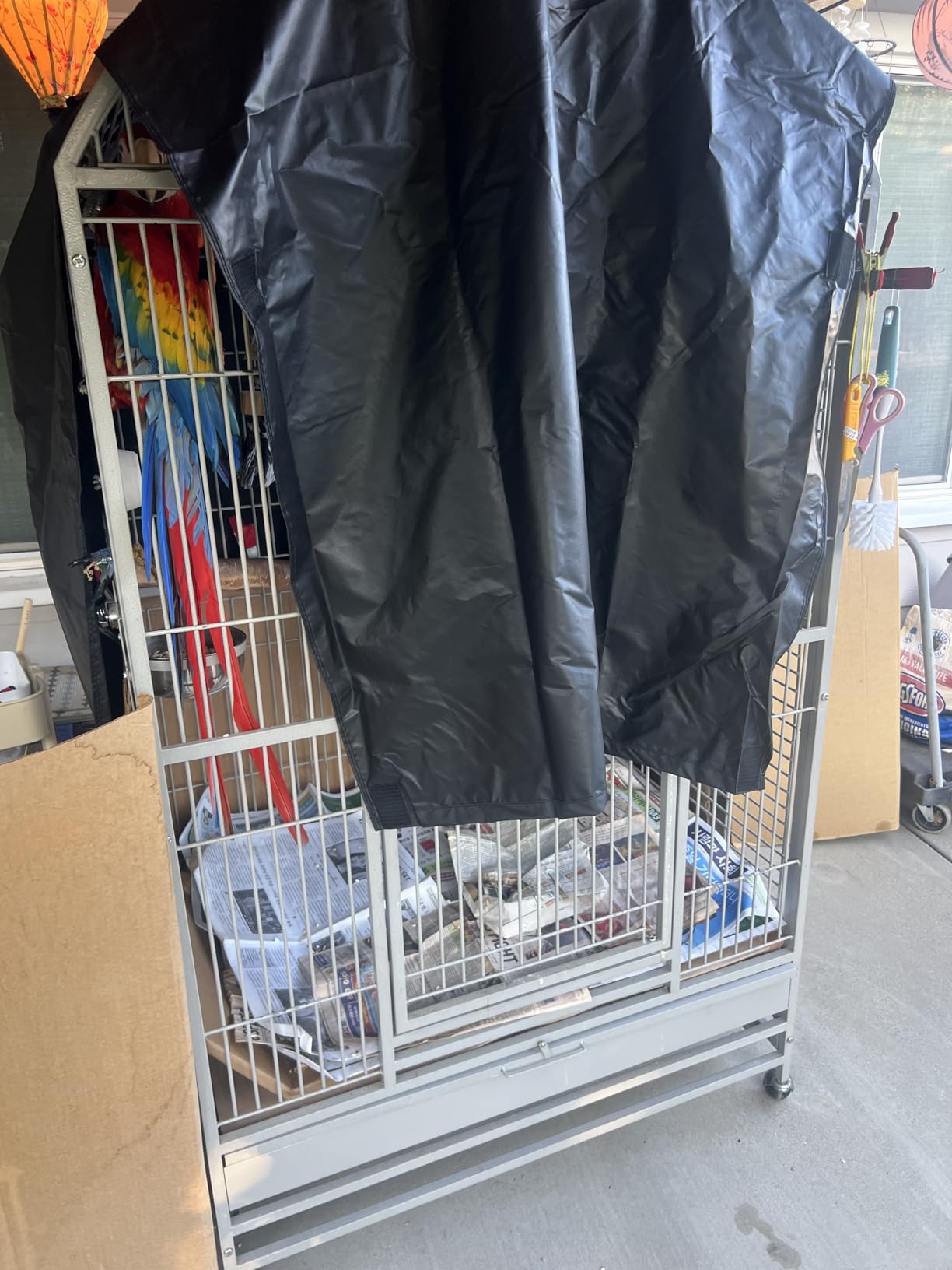Zettum Bird Cage Cover - 600D Bird Cage Covers for Night Heavy Duty & Waterproof, Fade-Resistant Pet Bird Cage Cover Accessory for Parakeet, Parrot, Cockatiel and More Finches - 33 x 23 x 40 Inch customer photo 2