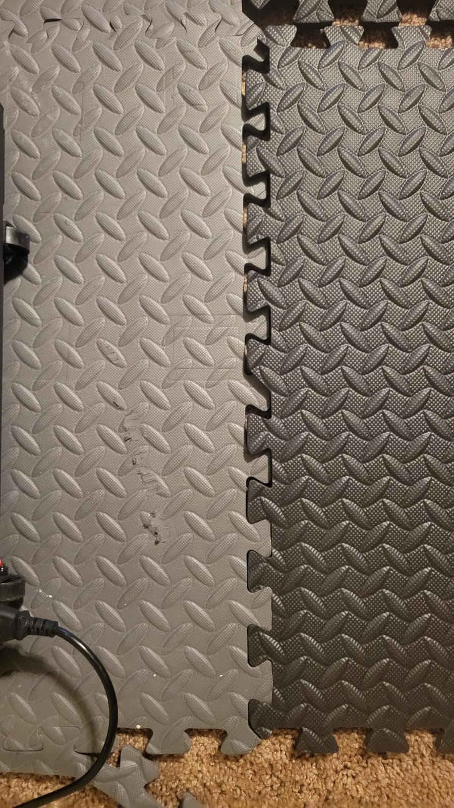 GWT Interlocking EVA Foam Floor Tiles 24x24 Inch 0.4 Inch Thick Gym Flooring for Home Gyms Garages and Basements, 12 Pack Covers 48 Square Feet, Shock-Absorbing Easy Snap-Together Install customer photo 1