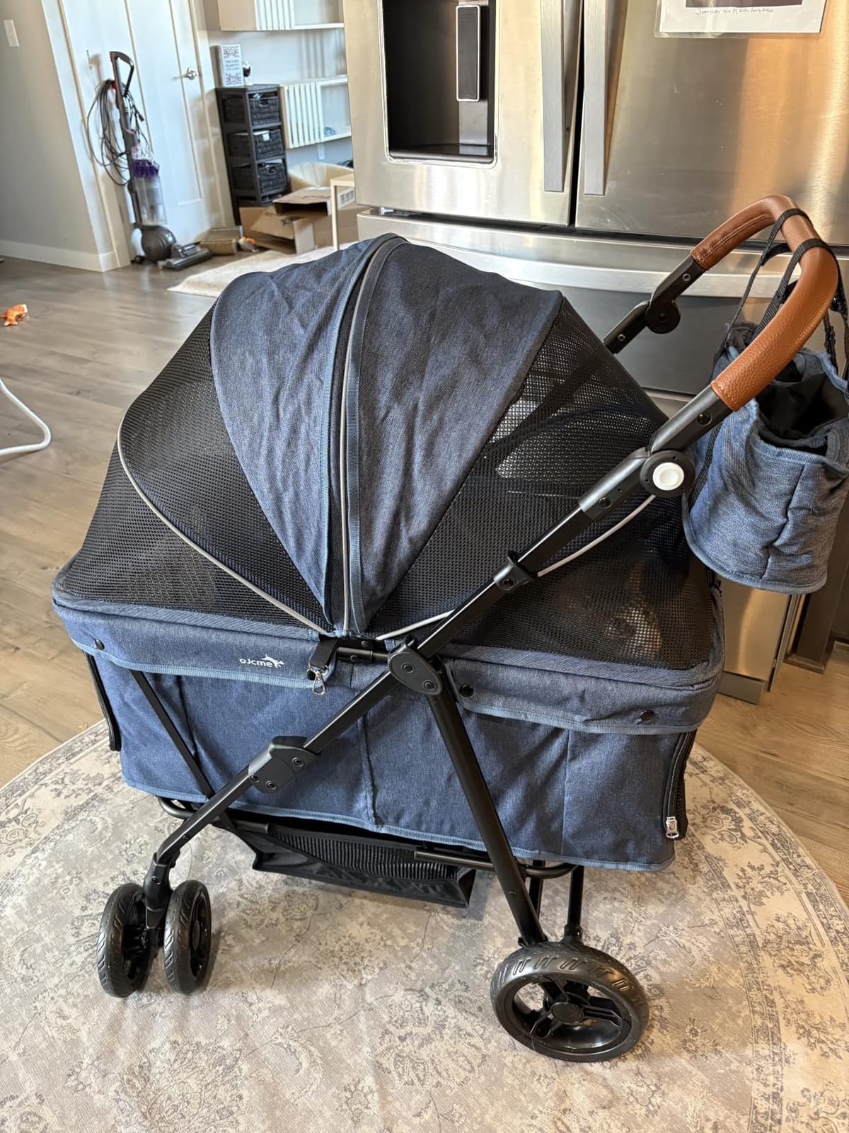 Dog Stroller for Large & Medium Dogs (20–132 lbs), for 2 Small Dogs | Pet Stroller, Extra Large Heavy Duty, Foldable & Ventilated, Pink or Navy customer photo 2