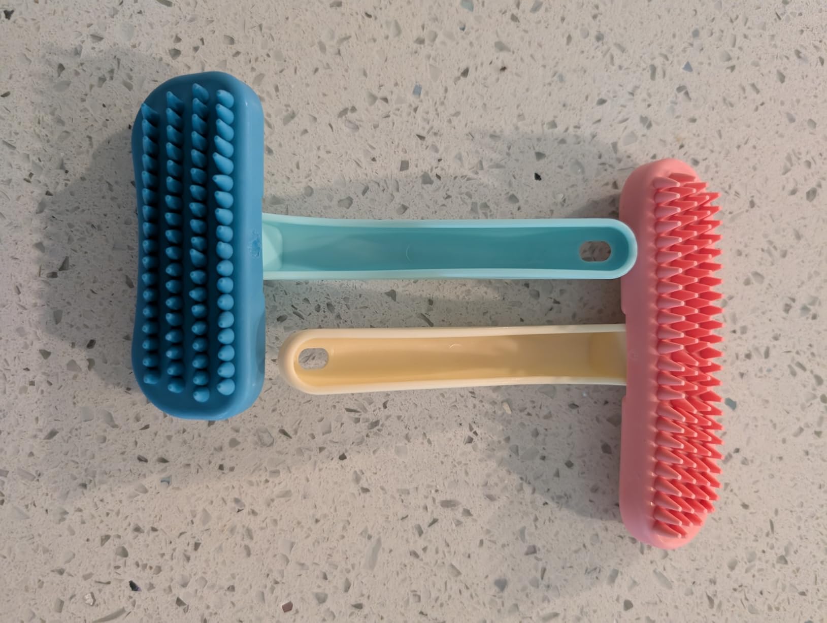 2 Pack Bunny and Chinchilla Grooming Brush - Soft Silicone De-Shedding Bath & Massage Comb for Rabbits, Guinea Pigs, Small Pets, Cats, Dogs, Kittens & Puppies customer photo 1