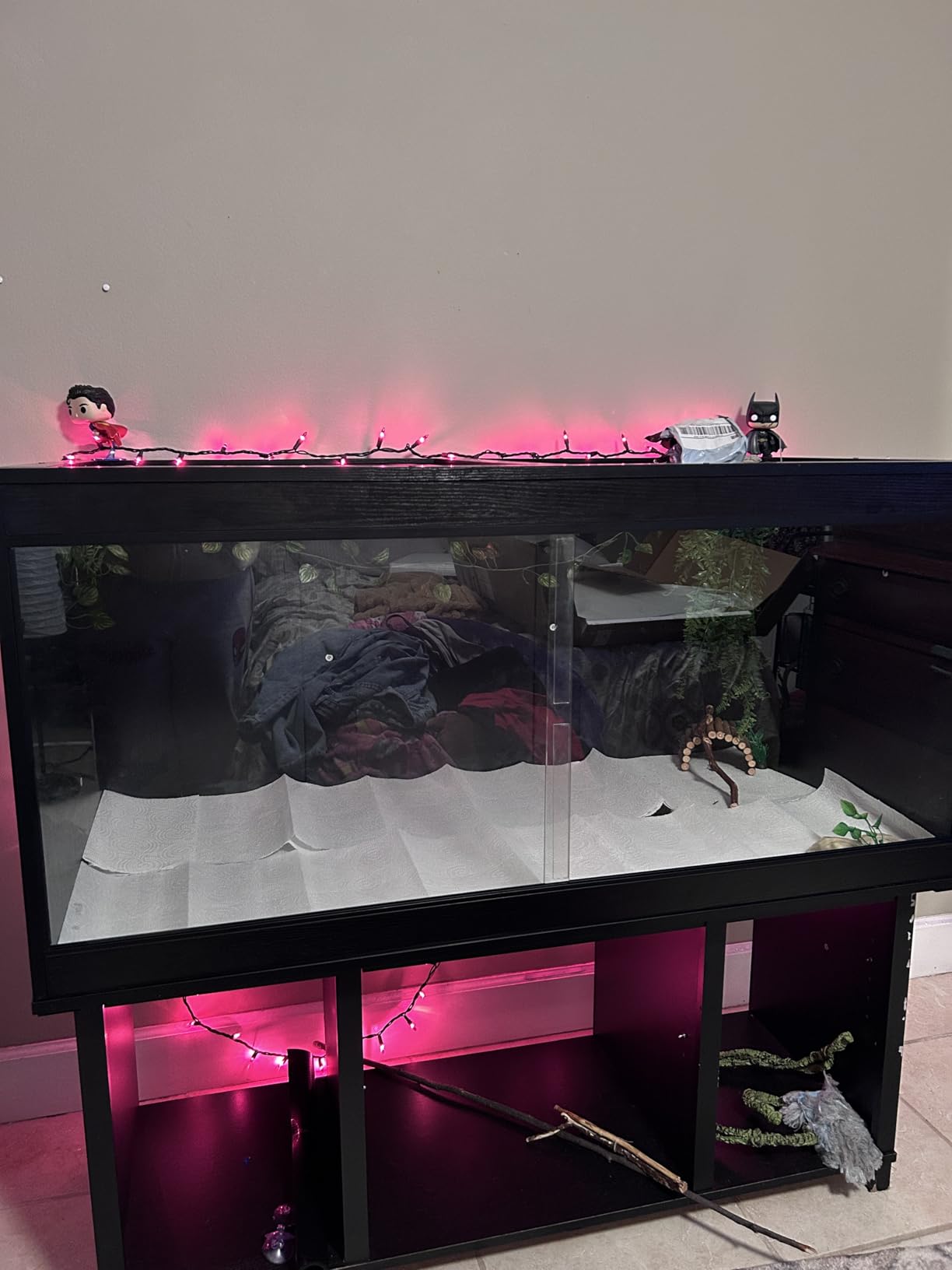 unipaws 110 Gallon Reptile Tank for Lizards, Bearded Dragon Enclosure Cage | Stackable, Glass sliding Doors, Cable Port, Large Lockable Black Terrarium customer photo 1
