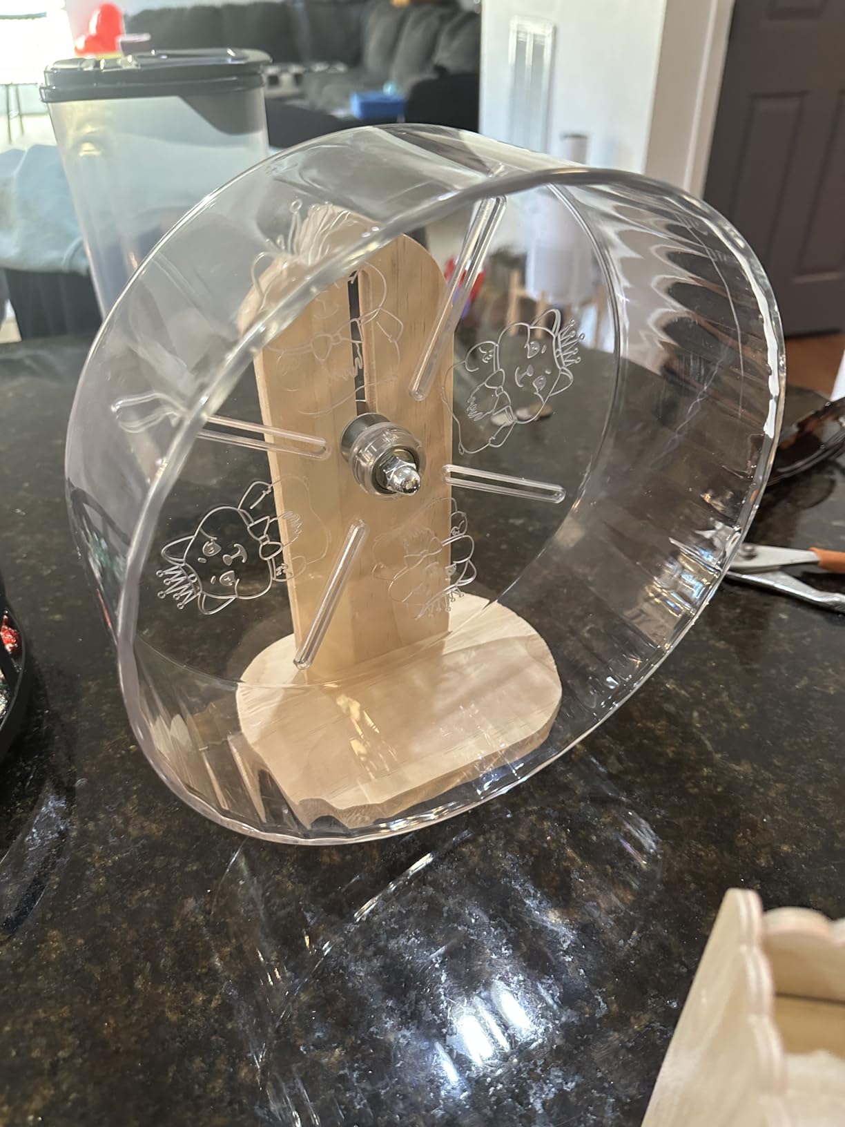 18 Pcs Hamster Cage Accessories Silent Hamster Wheel 15 Toys Set | Maze Wood House and Water Bottle Set for Rat Mice Small Animals Habitat Decor Enrichment Starters (Fun Interactive Style) customer photo 1