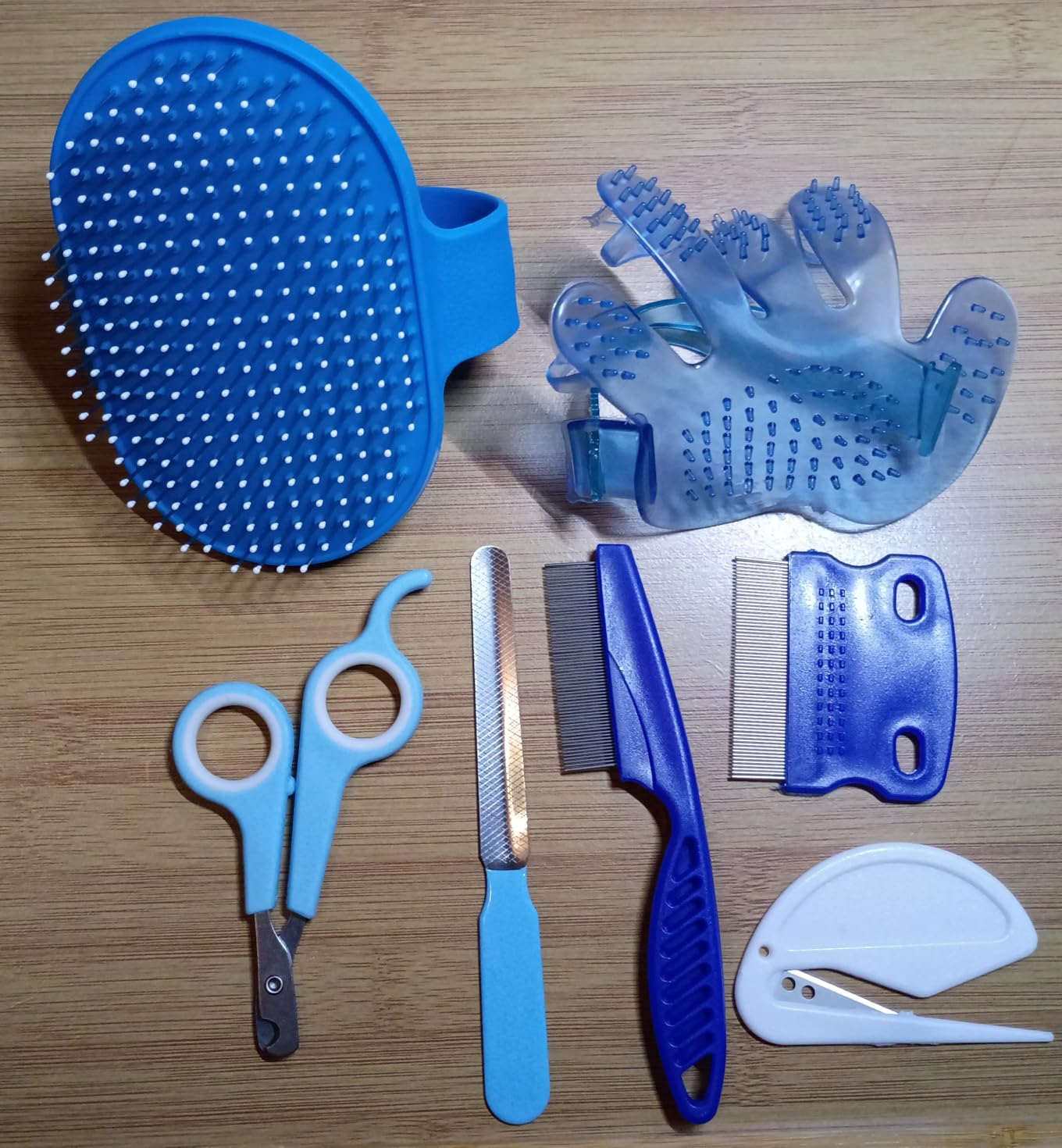 Rabbit Grooming Kit, 7-Piece Bunny Brush and Nail Care, Blue | 7 tools for loose fur, combing, light tangles and nail care; for rabbits, guinea pigs, hamsters and ferrets customer photo 2
