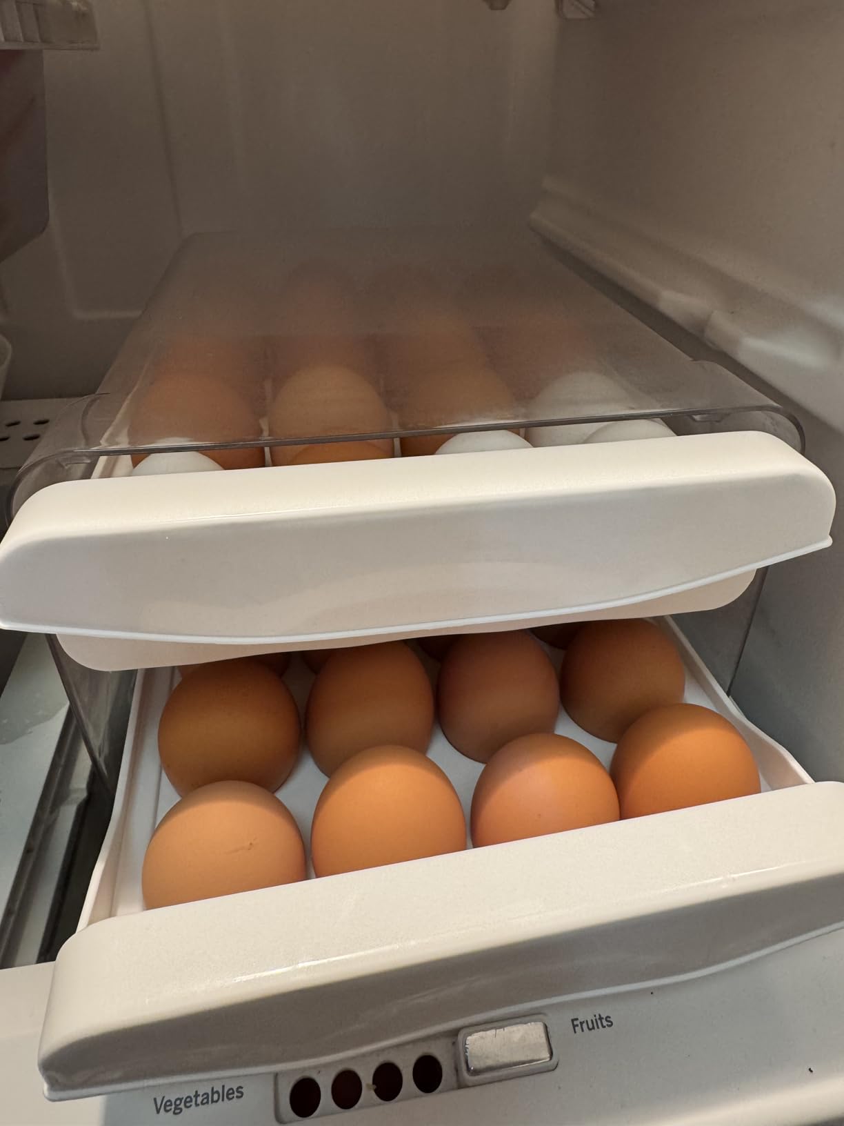 Zagtag Egg Holder for Fridge, 2-Tier Stackable 40 Eggs Organizer Drawer for Refrigerator, Space-Saving Egg Container, Clear Plastic Egg Tray for Kitchen Storage customer photo 1