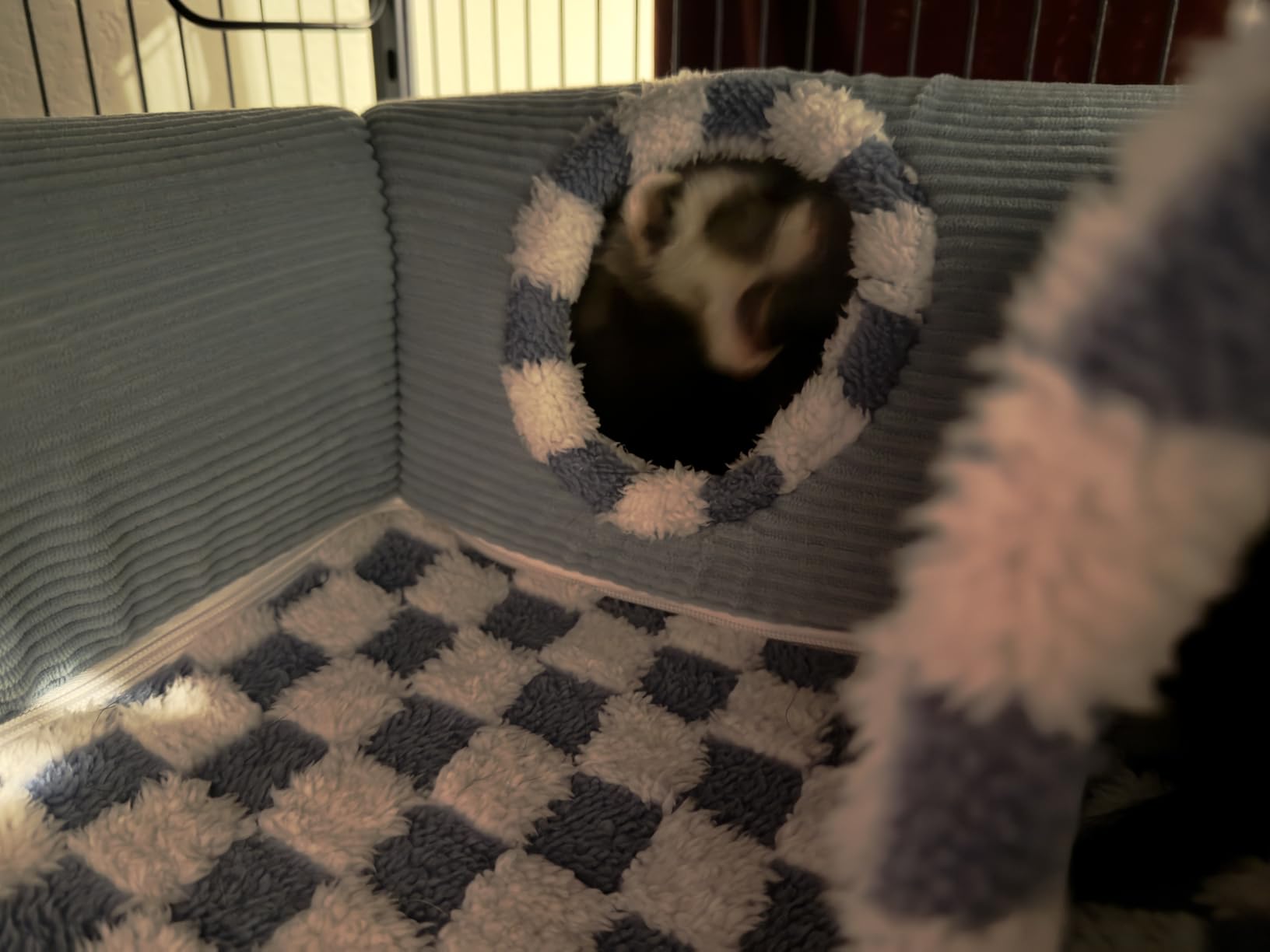 Guinea Pig Hideout Tunnel with Cool Bed for Bunny 3 Cave Small Animal Tunnel Toy Cages Rattan Mat customer photo 1