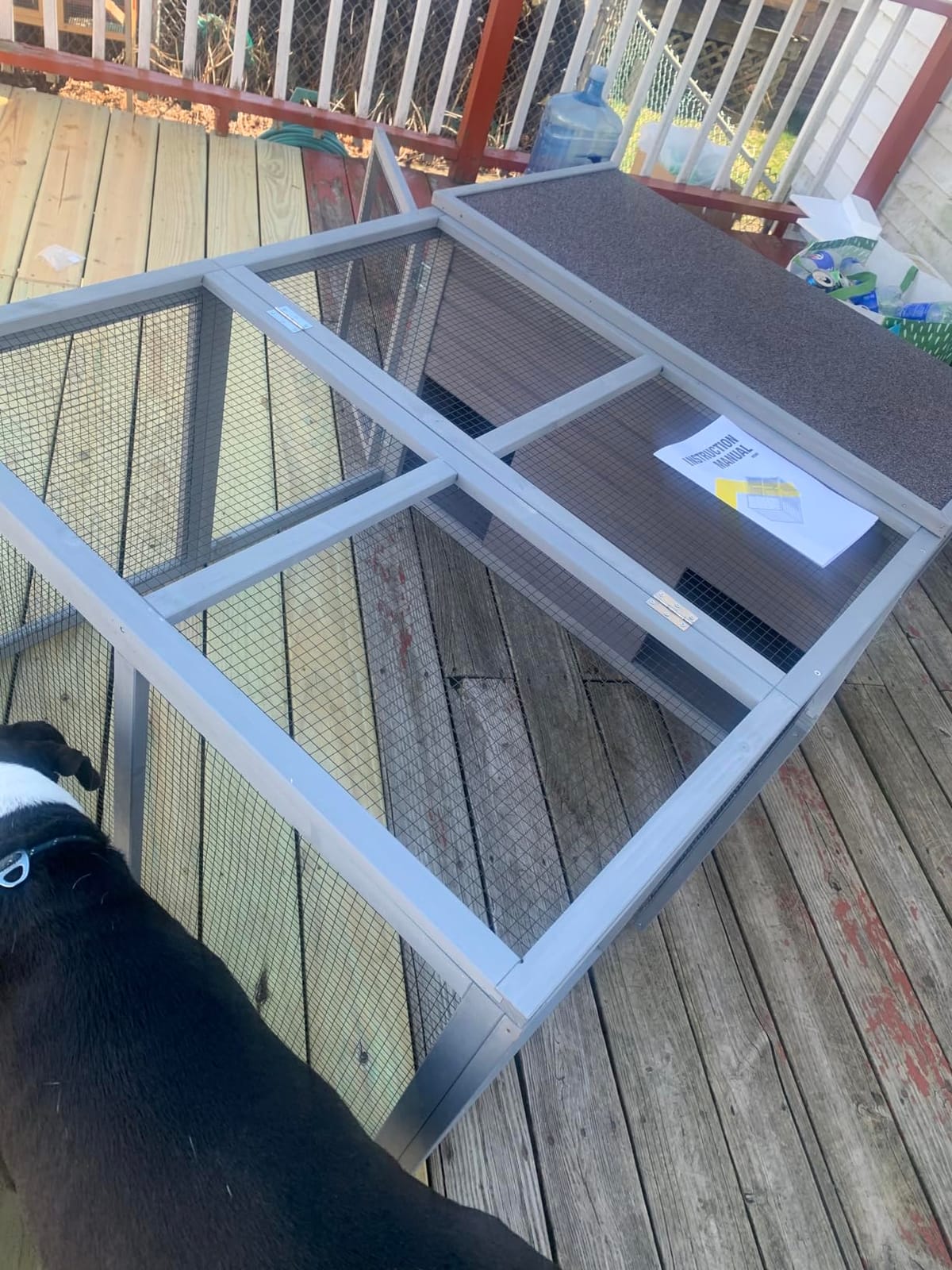 Large Chicken Coop with Run, Mobile Chicken House with Wheels and All-Around Iron Frame, Chicken Tractor Poultry Cage for 6-8 Chickens, Nesting Box, Metal Pull-Out Tray customer photo 1