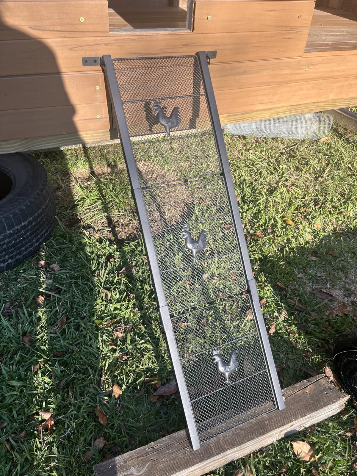 Chicken Coop Ramp 52.5''L, Ladder Length Adjustable for Henhouse | Heavy Duty Metal Coop Steps for Feet Problem or Cannot Fly Chickens, Waterproof, Non-Slip, Rustproof, Sturdy&Easy to Clean customer photo 1