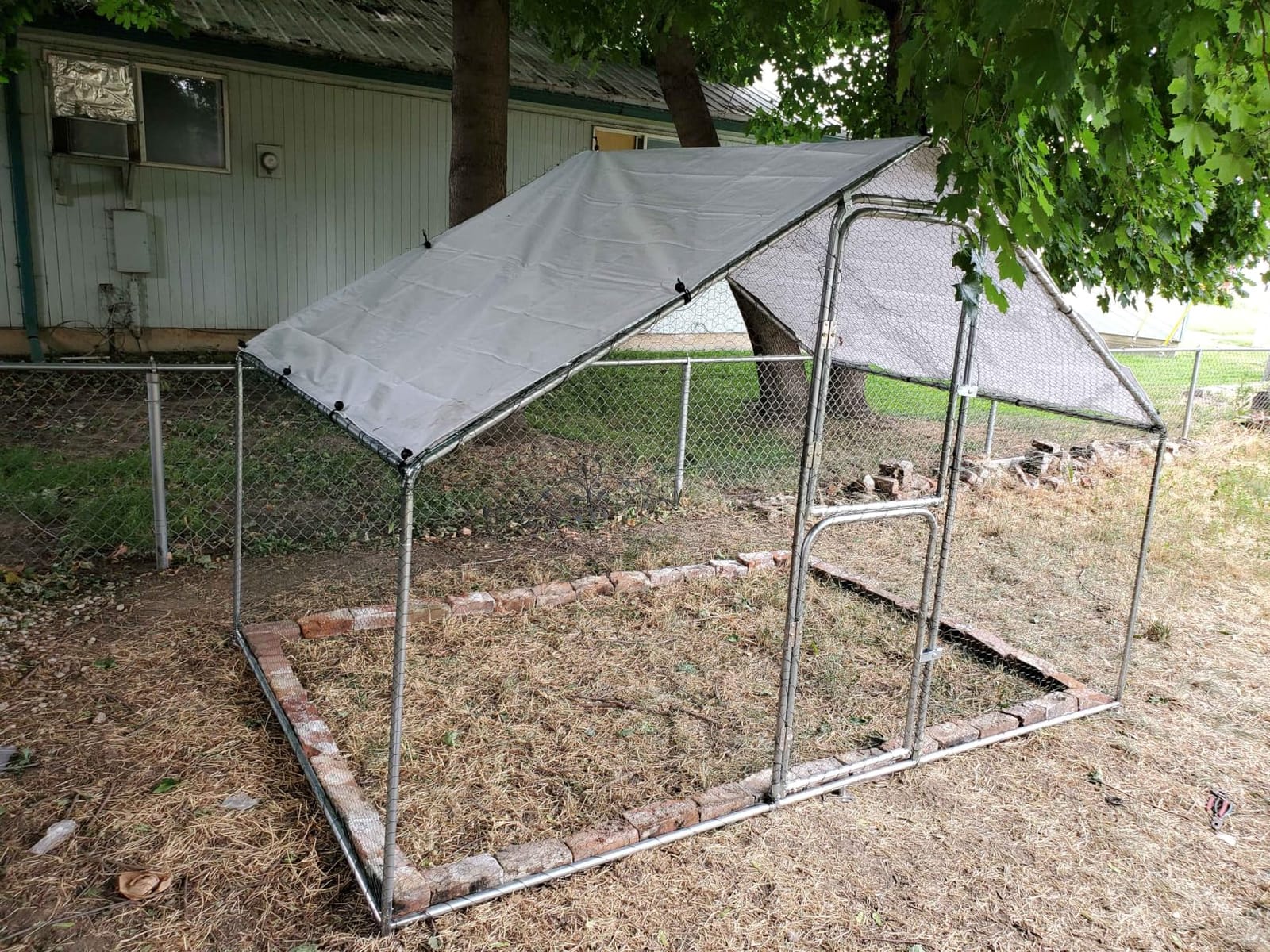 UDPATIO Large Metal Chicken Coop Walk in Run House Pen Galvanized Frame | Double Feed Door UV-Resistant Cover Outdoor Cage for Bird Duck Rabbit Hen 6-10 customer photo 2
