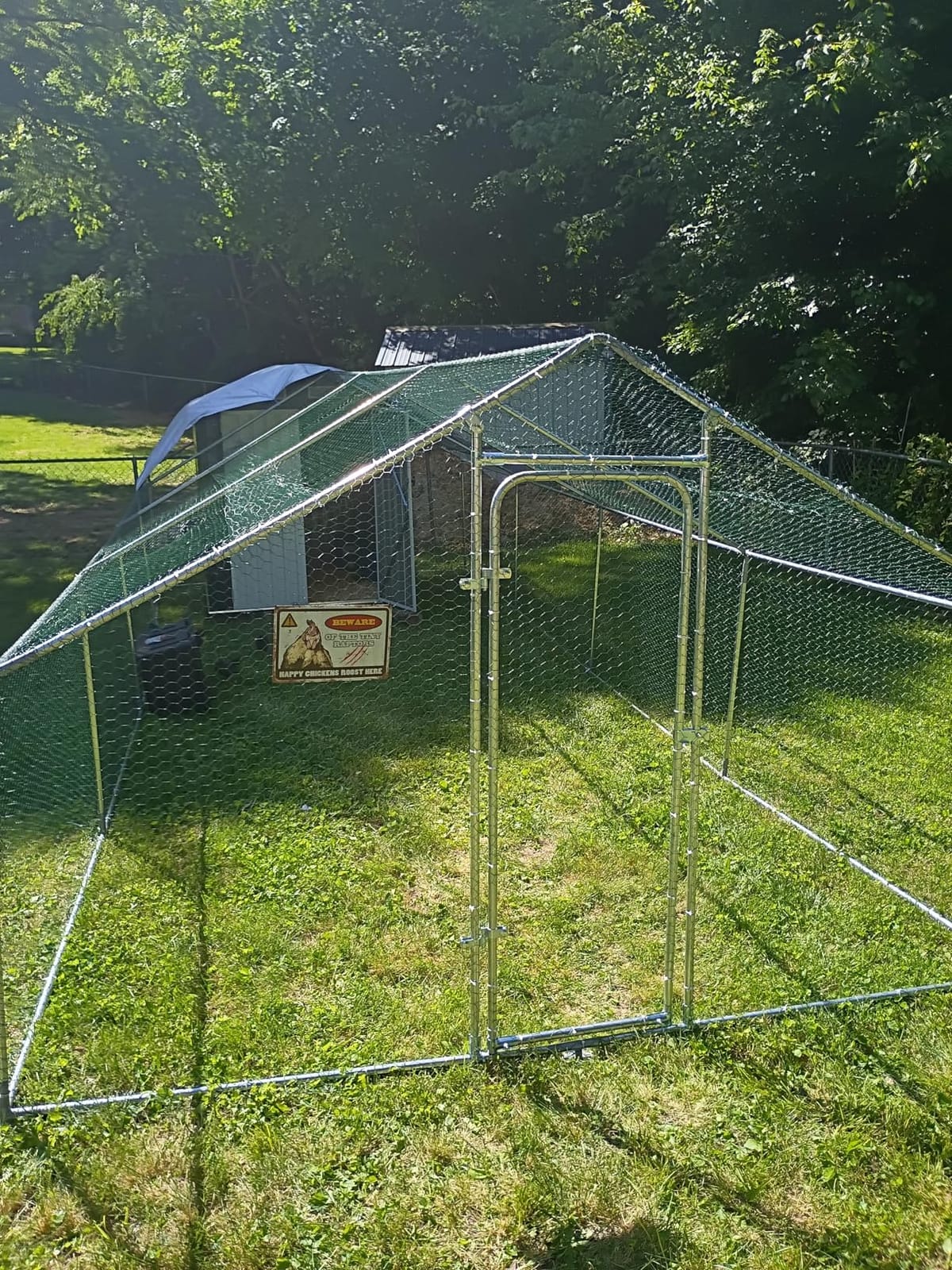 Extra Large Metal Chicken Run, Heavy-Duty Chicken Coop for Yard with Cover | 26.2 x 9.7 x 6.4 FT Outdoor Walk-in Chicken Run Enclosure for 35-40 Chickens, Outside Duck House & Rabbit Cage customer photo 1