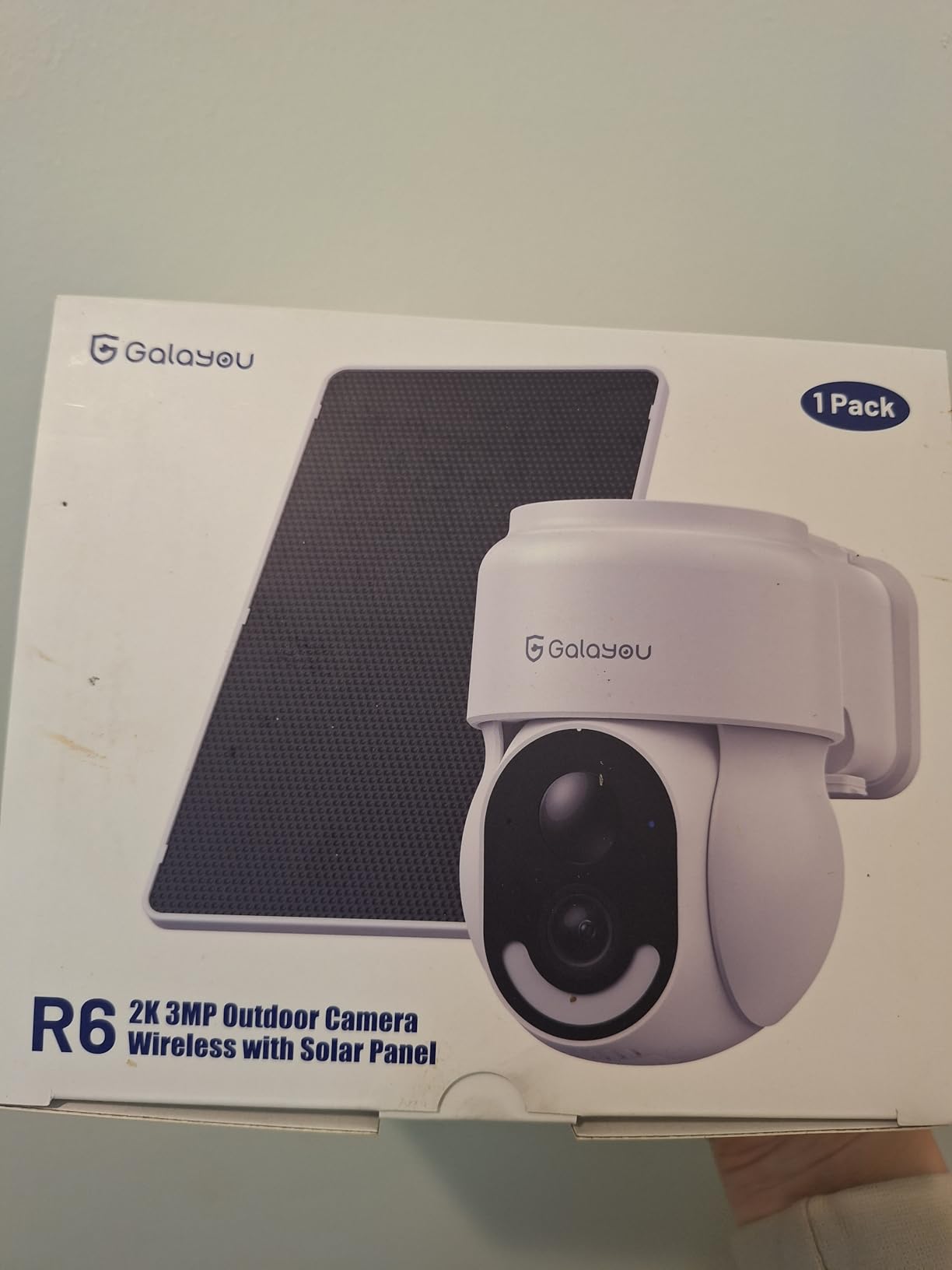 GALAYOU Solar Camera Outdoor Wireless - 2.4 GHz Wi-Fi Battery Powered Cameras for Home Security with Detachable Solar Panel, 2K 360° Pan/Tilt Auto-Tracking, Spotlight, TF Card Storage, R6 1 Pack customer photo 1