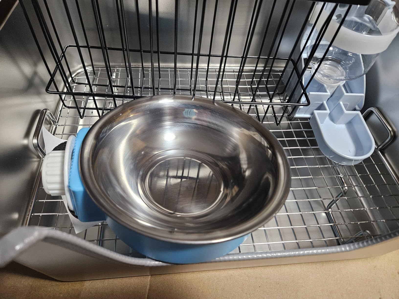 BWOGUE Stainless Steel Rabbit Litter Box, Bunny Litter Box with Hay Feeder | Raised Grid Separates Waste, High Sides Help Reduce Mess, Hay Feeder & Waterer, Easy to Clean, Guinea Pigs & Small Pets customer photo 2