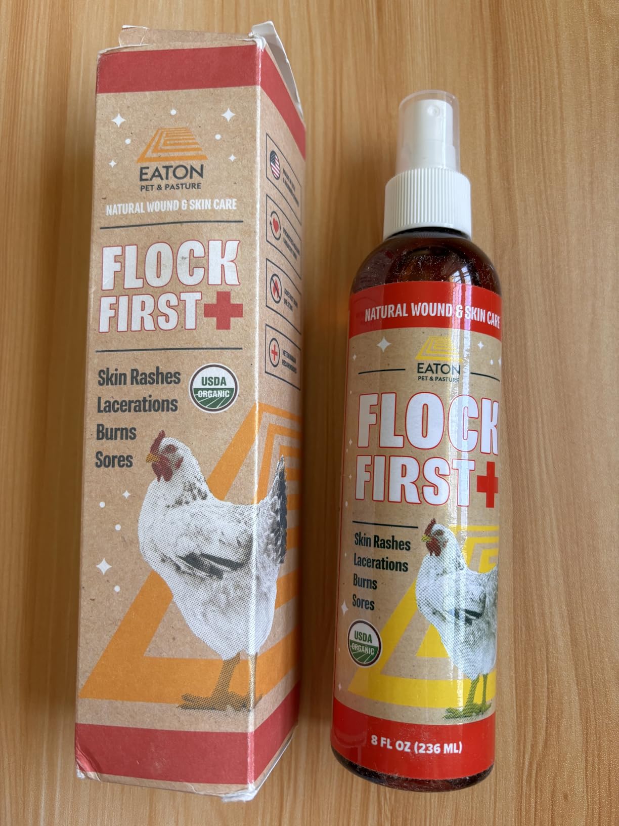 Eaton Pet and Pasture Flock First USDA Organic Chicken Wound Spray - Natural Poultry First Aid for Bumblefoot, Pecking Wounds, Cuts, Frostbite & Scaly Leg Mites, Vet Recommended, 8 oz customer photo 2