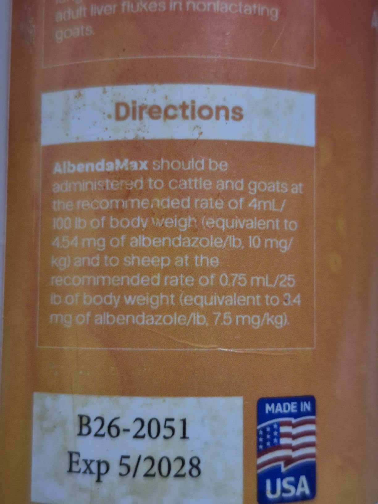 vetr AlbendaMax Oral Suspension, Liquid for Cattle, Sheep & Goats - 240 mL customer photo 2