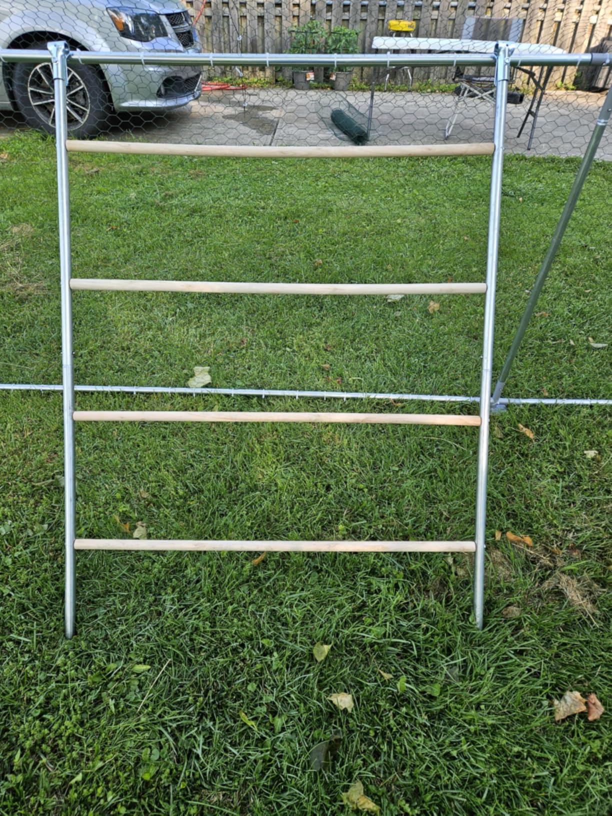 Large Metal Chicken Coop Runs for Yard with Cover, 10x6.5x6.5 | Perch Bars, Split Doors, Waterproof Covers, Mesh Wire customer photo 1