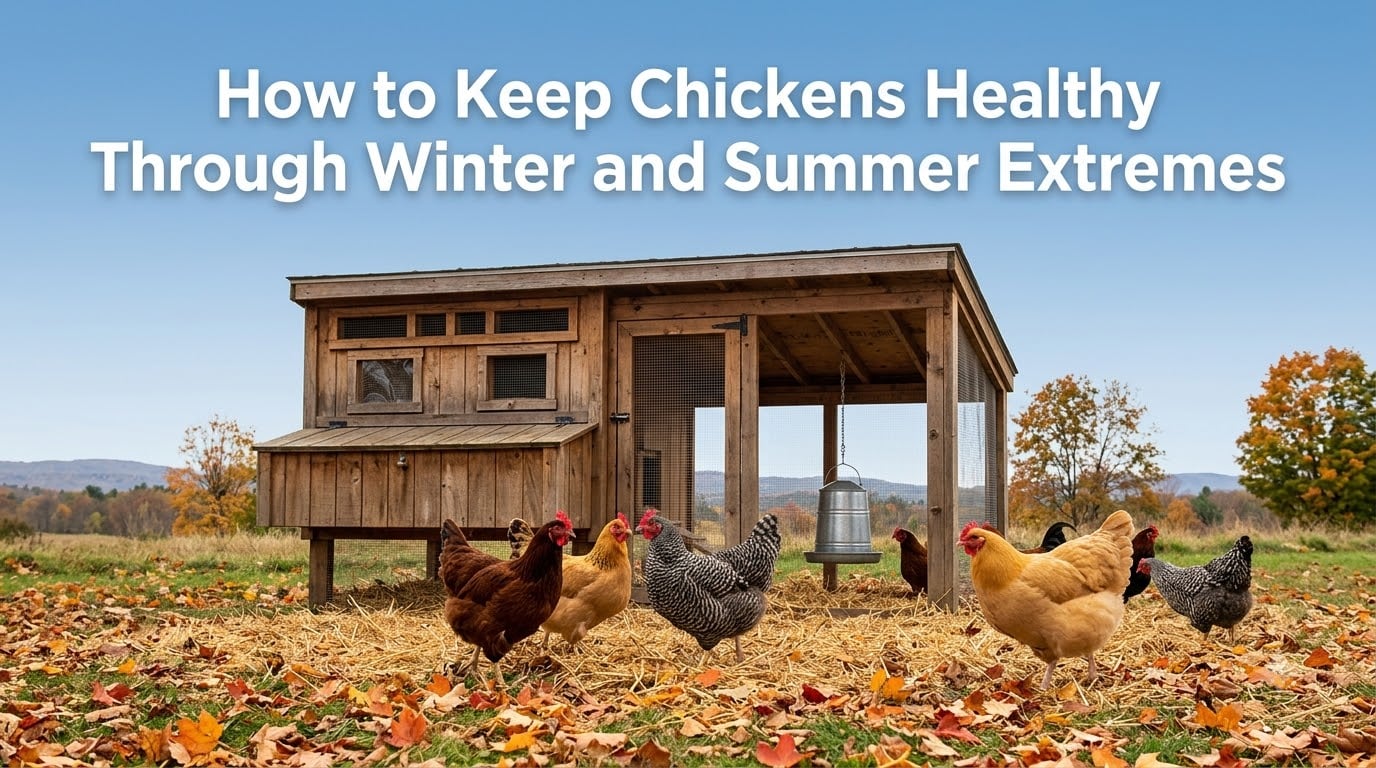 How to Keep Chickens Healthy Through Winter and Summer Extremes