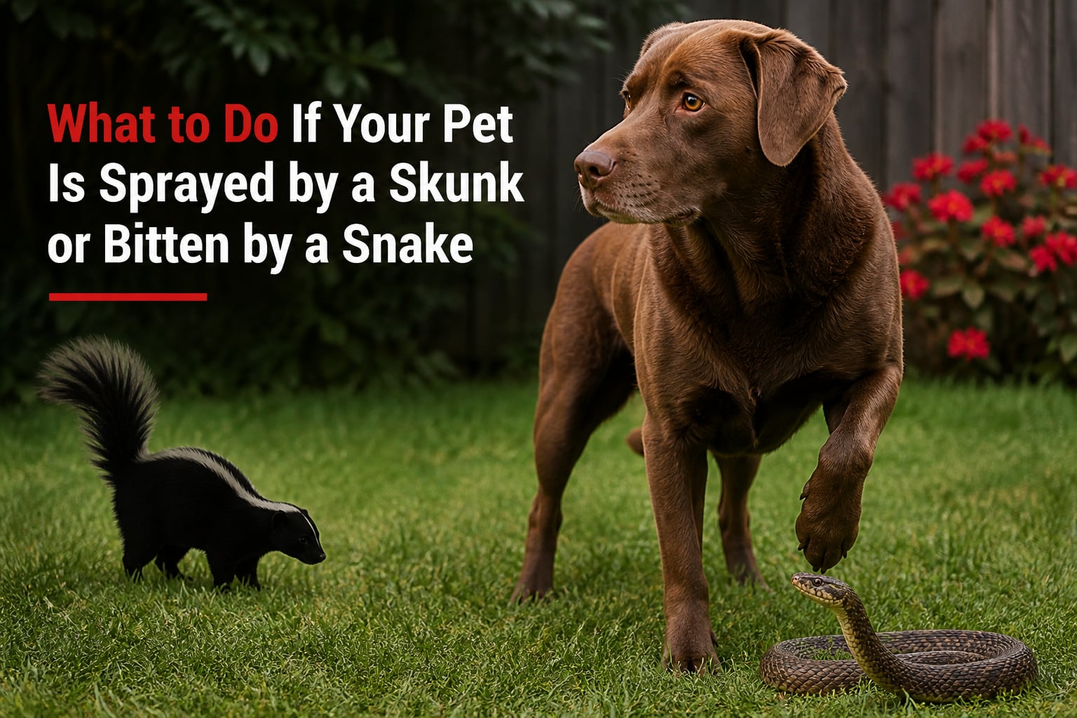 What to Do If Your Pet Is Sprayed by a Skunk or Bitten by a Snake