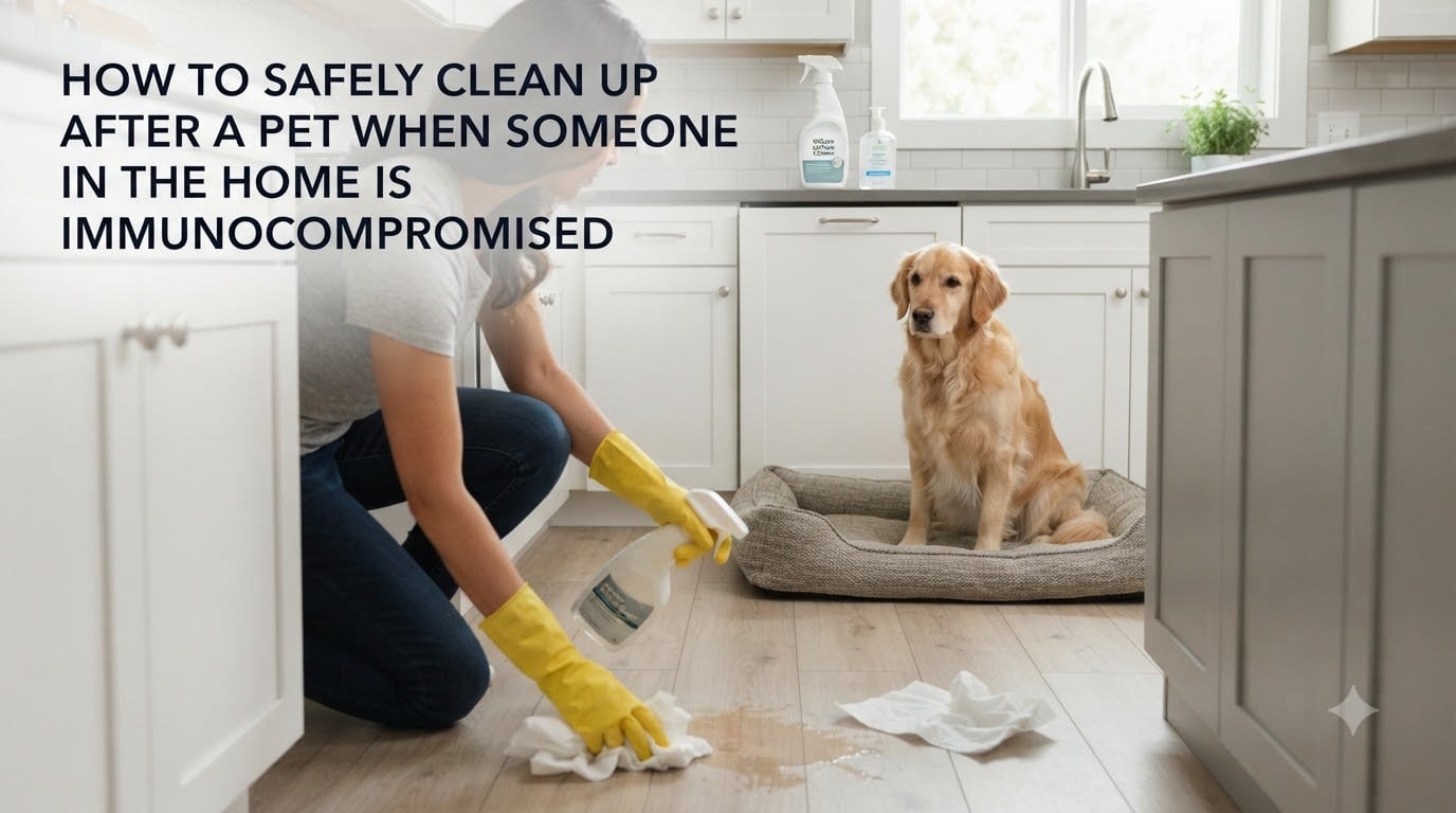 How to Safely Clean Up After a Pet When Someone in the Home Is Immunocompromised