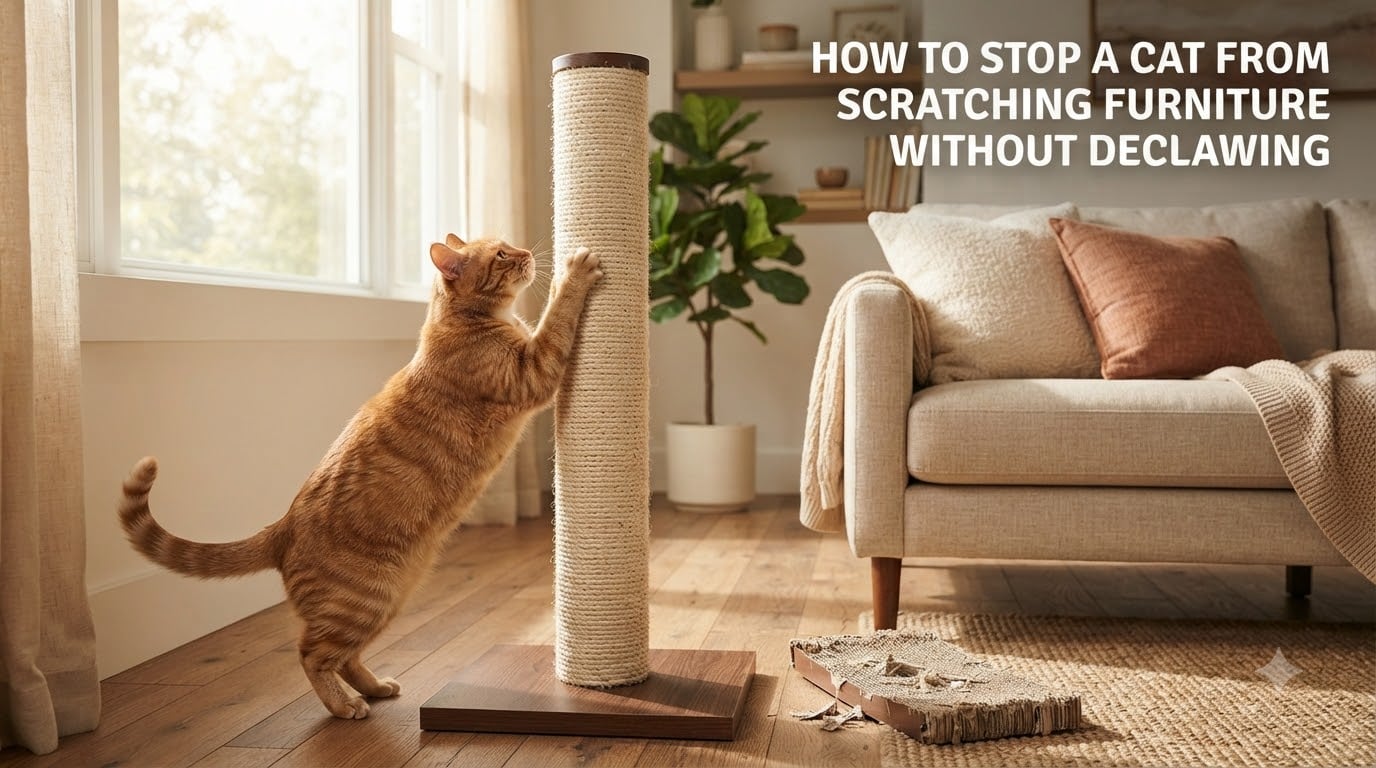 How to Stop a Cat From Scratching Furniture Without Declawing