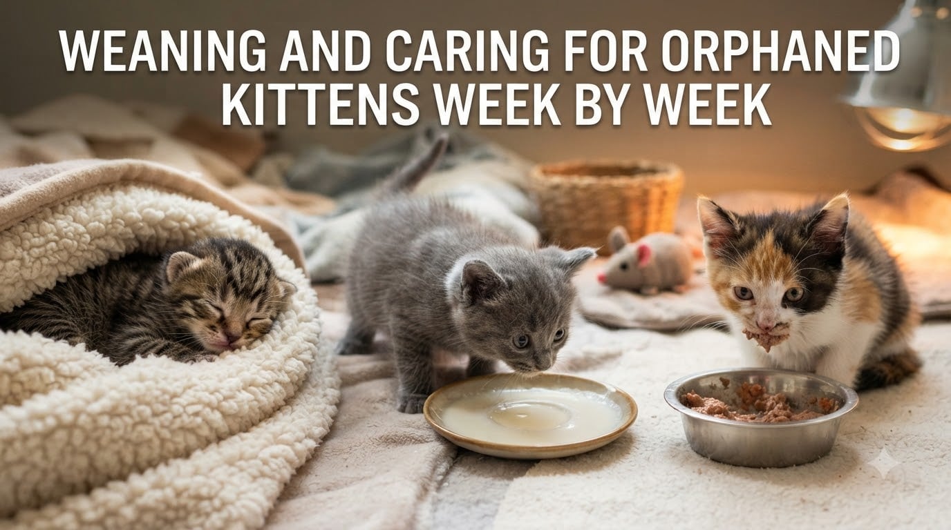 Weaning and Caring for Orphaned Kittens Week by Week