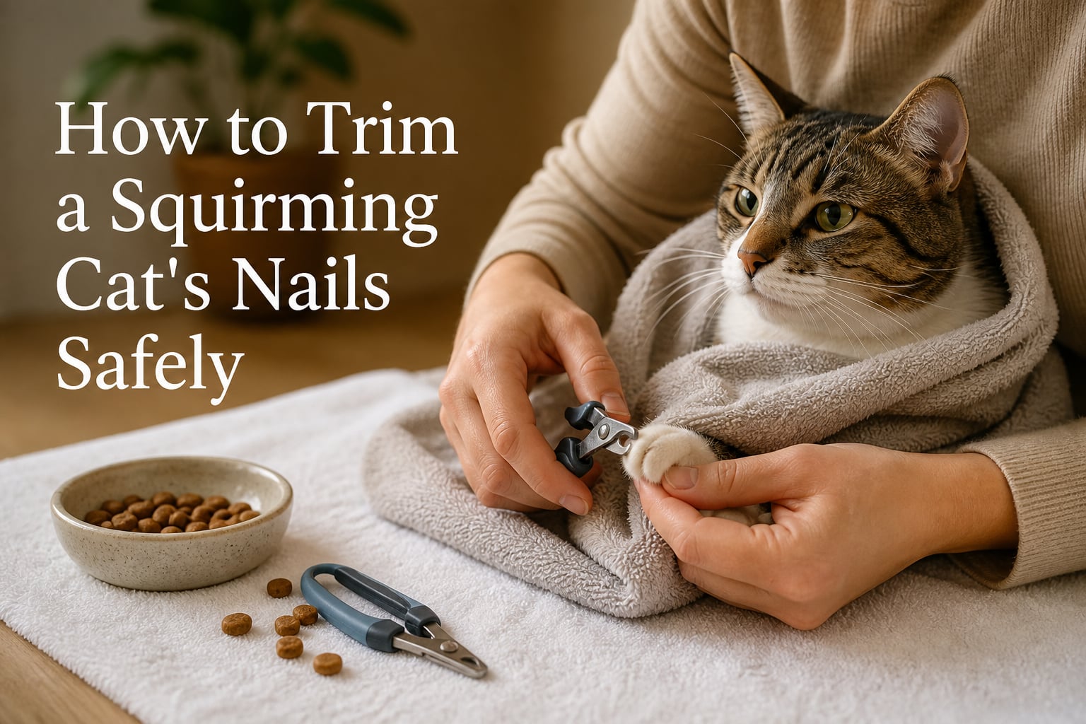 How to Trim a Squirming Cat's Nails Safely