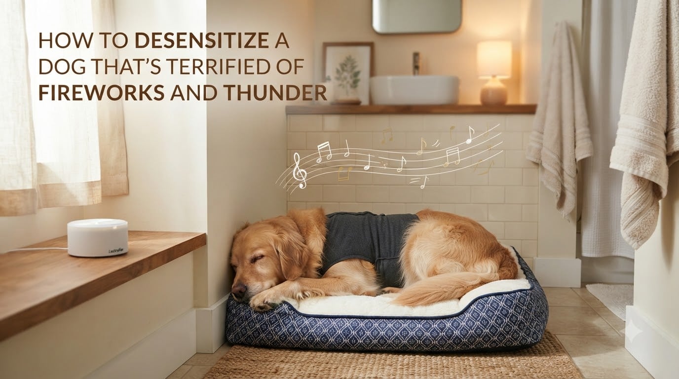 How to Desensitize a Dog That's Terrified of Fireworks and Thunder