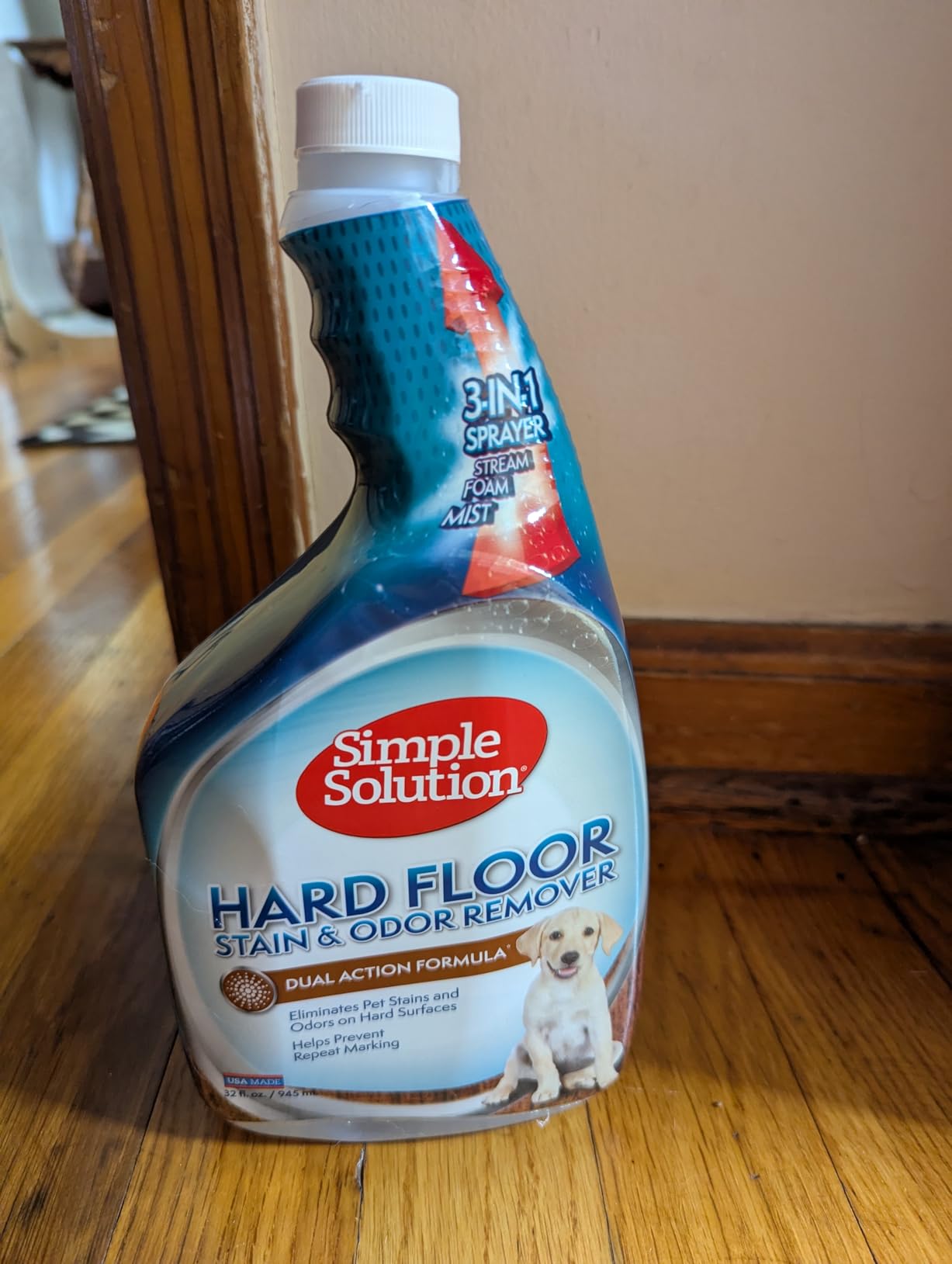 Simple Solution Hard Floor Dog Stain & Odor Remover, Enzyme Cleaner, 32oz | Dog Urine Enzyme Cleaner, Pet Floor Cleaner, Pet Cleaner Spray, Hardwood Floors, Dog Stain & Odor Remover, Pro-Bacteria customer photo 2