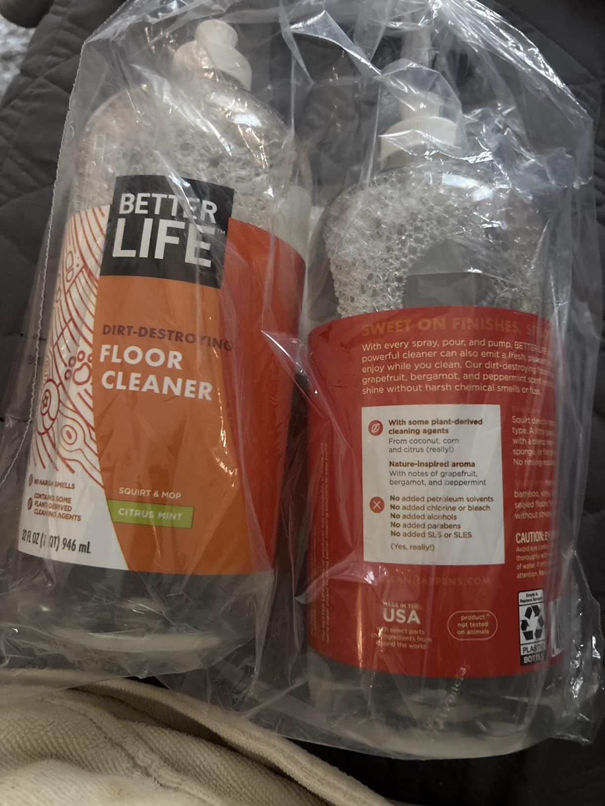 Better Life Floor Cleaner - Liquid Multipurpose Cleaner for Wood, Tile, Laminate, Vinyl, Bamboo - Hardwood Floor Cleaner for Mopping - Citrus Mint, 32 Fl Oz (Pack of 2) customer photo 1