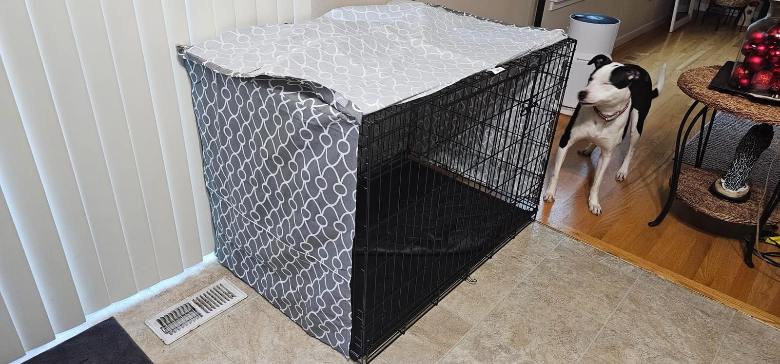 MidWest Homes for Pets Medium Dog Crate Cover, Black Polyester Privacy Kennel Cover Fits Most 30-inch Crates, Machine Washable, Reduces Barking & Chewing customer photo 1
