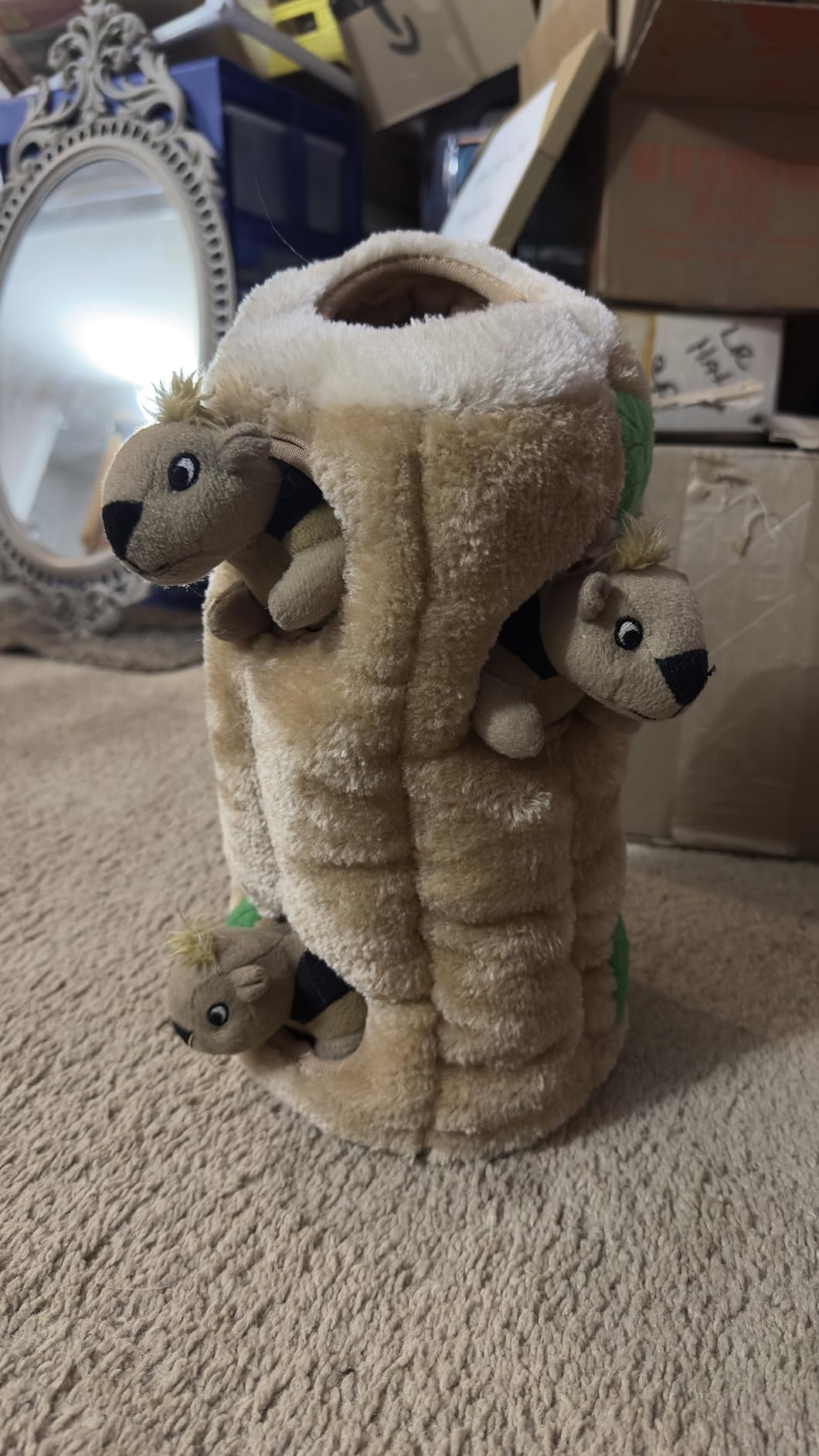 Outward Hound Hide-A-Squirrel Plush Squeaky Dog Toy, XL, 7