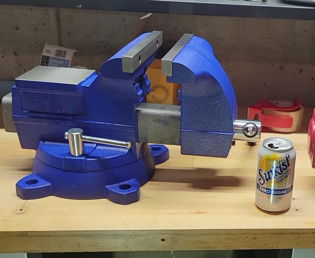Yost Vises 460 Combination Vise | 6 Inch Jaw Width Heavy-Duty Utility Pipe and Bench Vise |Secure Grip with Swivel Base| Made with Cast Iron and Steel U Channel Bar | Blue customer photo 2
