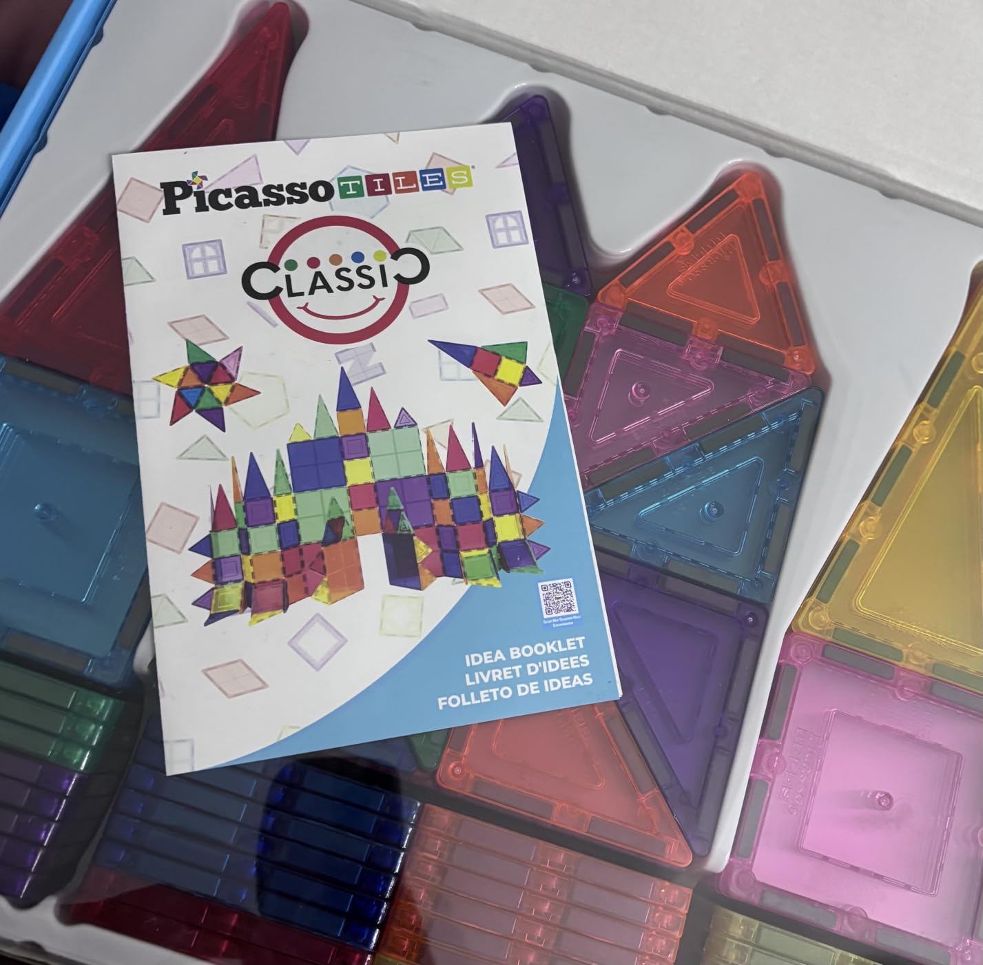 PicassoTiles 100 Piece Magnetic Tiles, Clear 3D Building Blocks for Kids 3+ customer photo 2
