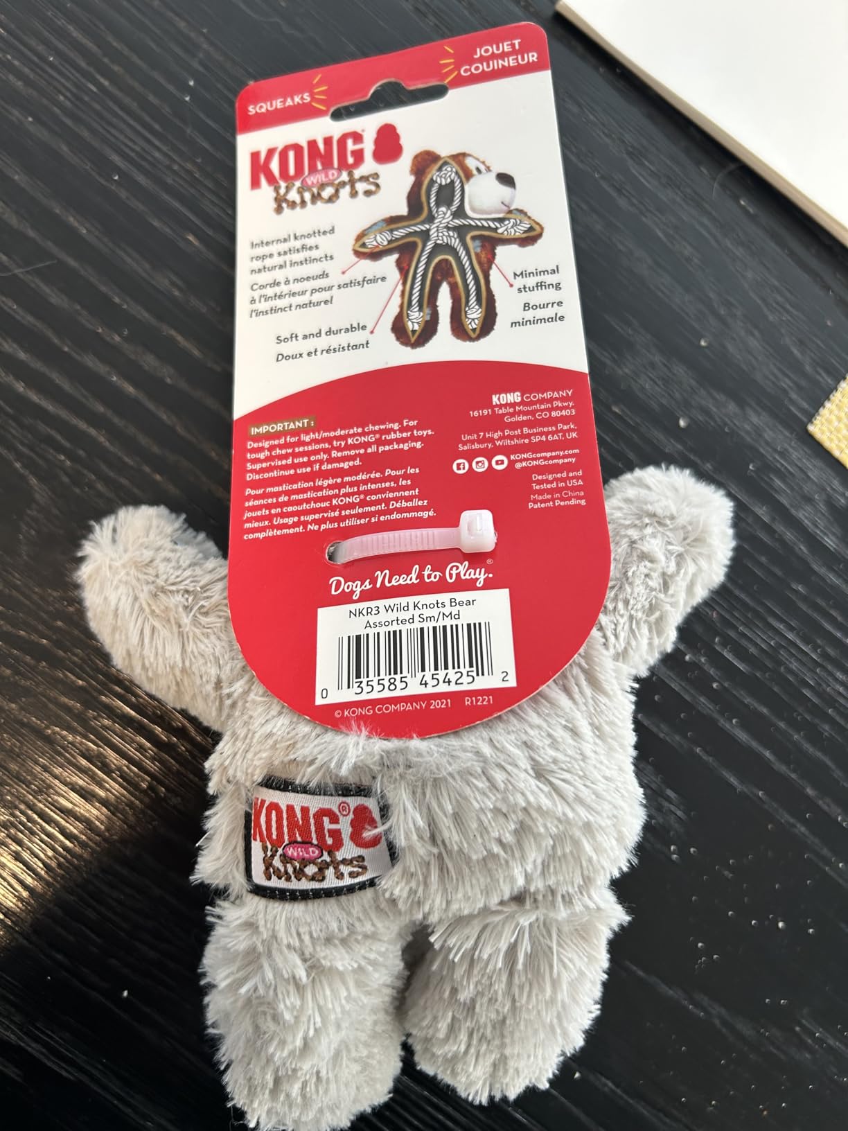 Kong Wild Knots Bear, Knotted Rope Plush Toy, for Medium/Large Dogs | Soft Plush Bear with Internal Knotted Ropes & Minimal Stuffing for Less Mess During Play, Color May Vary customer photo 2