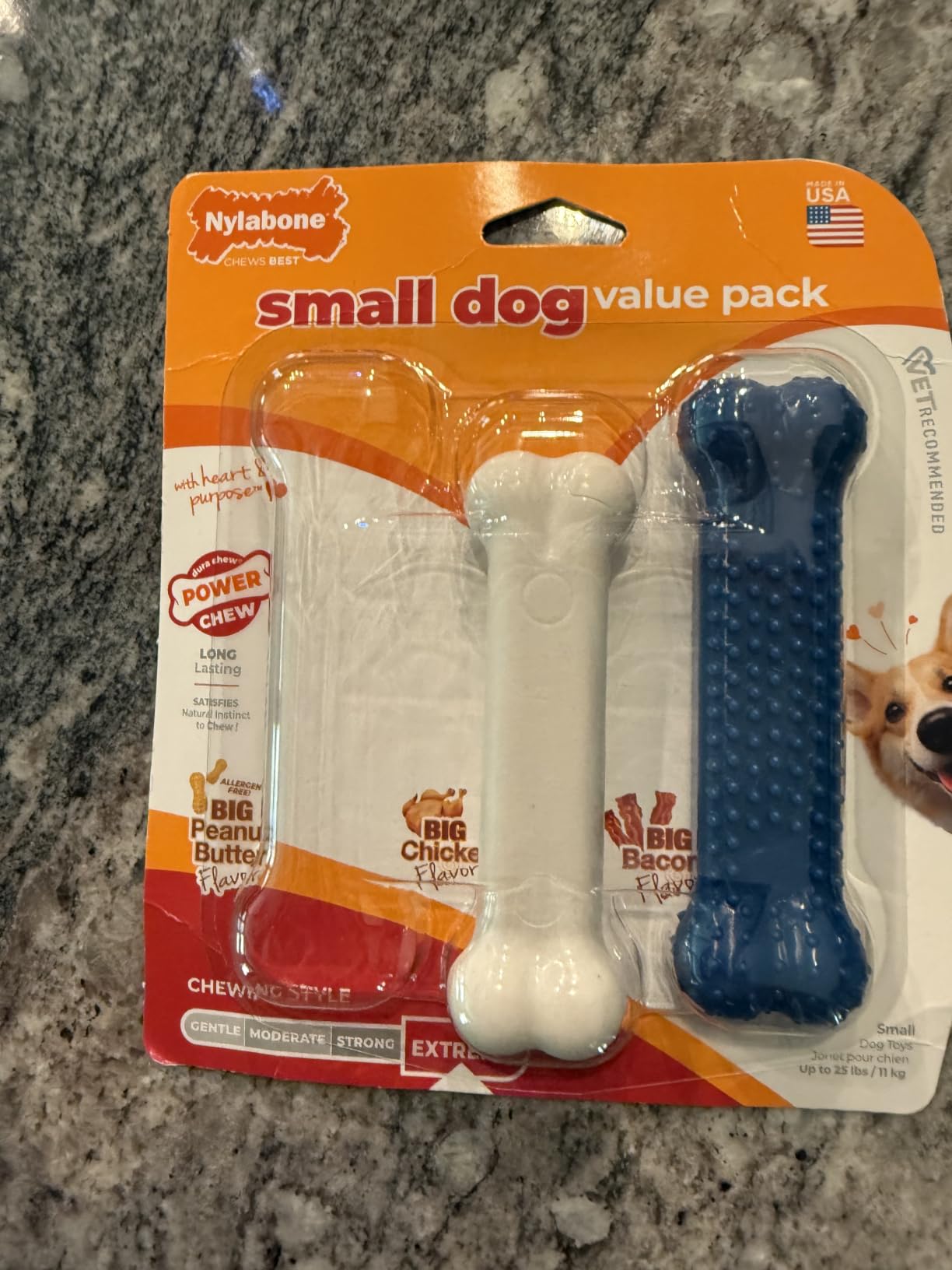 Nylabone Power Chew Textured Bone Dog Toy, Peanut Butter Flavor, X-Large customer photo 2