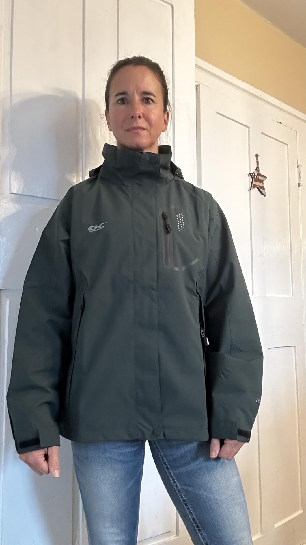 Diamond Candy Women's Lightweight Waterproof Hooded Rain Jacket customer photo 1
