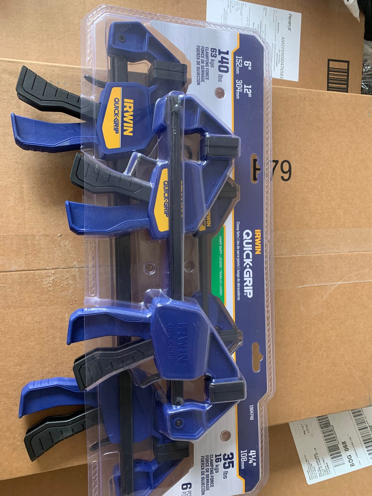 IRWIN QUICK-GRIP Clamps for Woodworking, One-Handed Bar Clamps, 6-Pack (1964749), Multi color customer photo 1