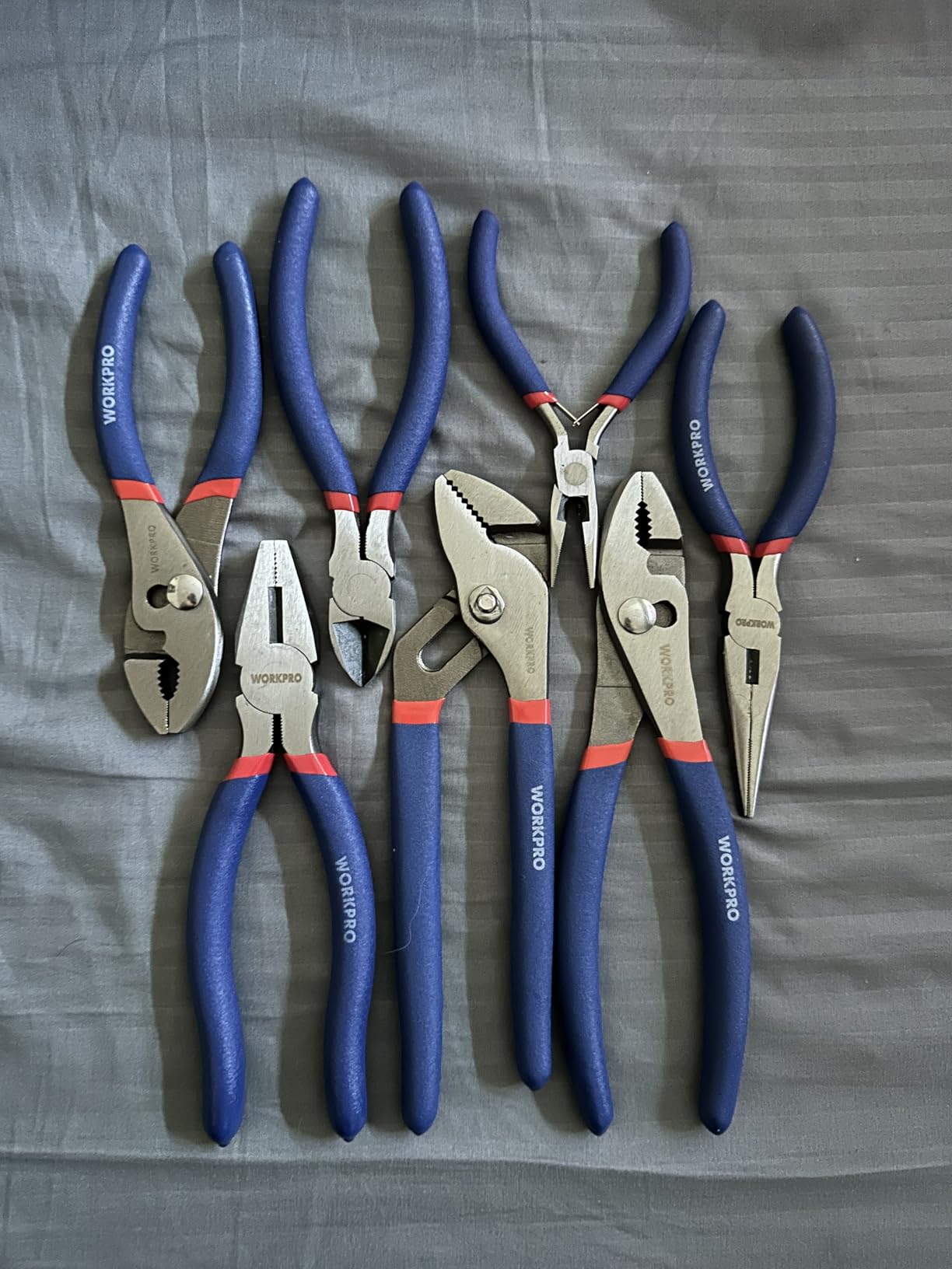 WORKPRO 7-Piece Pliers Set, Pliers Tool Set with Comfort Grip, Blue customer photo 1