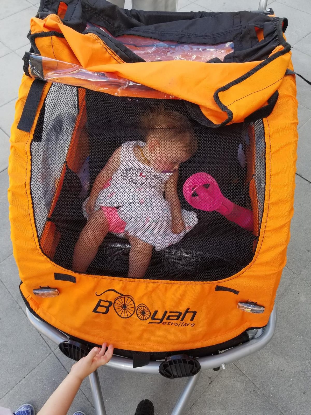 Booyah Strollers 3 in 1 Double Child Baby Bike Bicycle Trailer, Jogger, Stroller with Suspension| 88 lb Capacity | Helmet-Friendly Design, Ventilation, and Storage customer photo 1