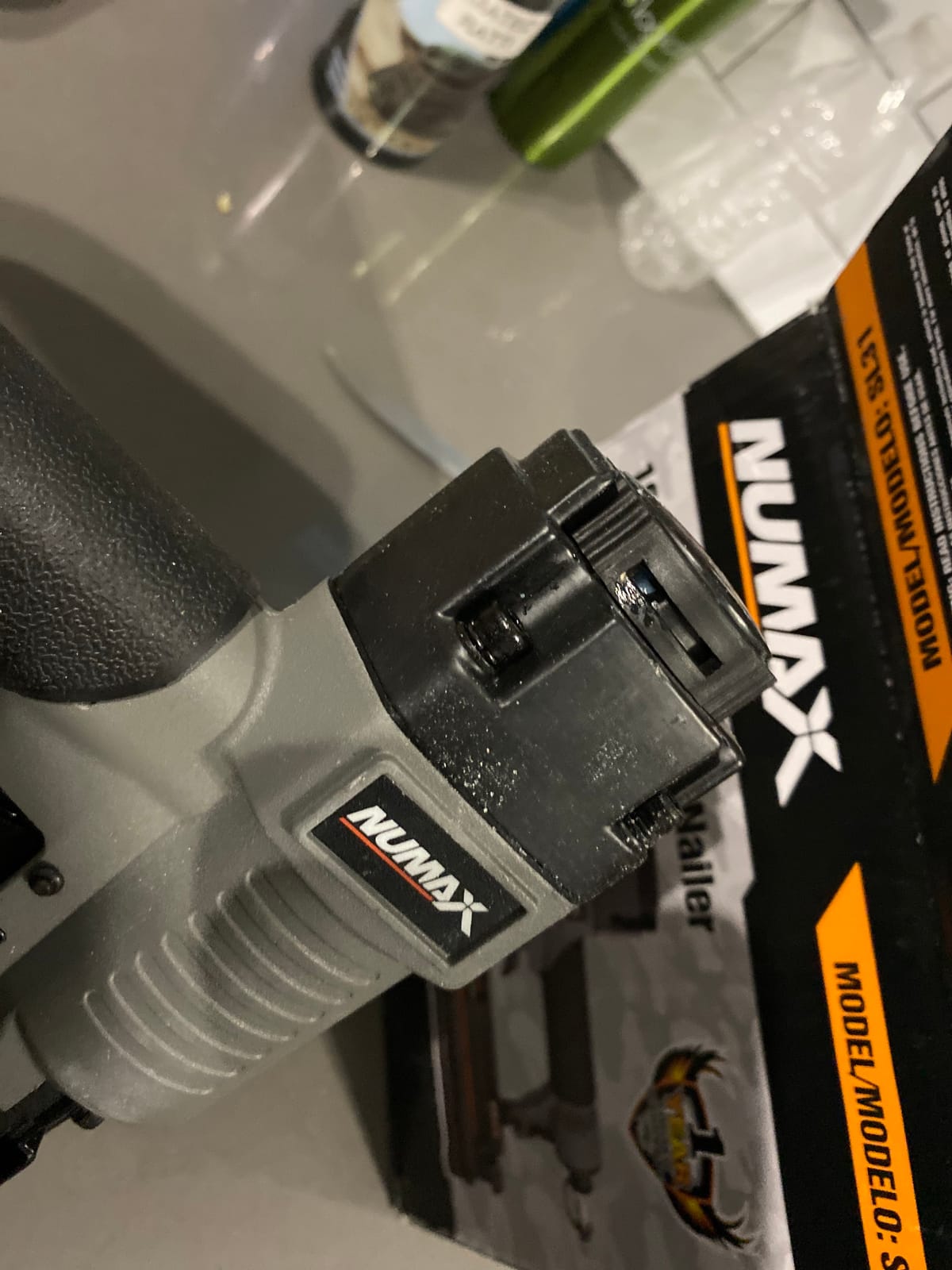 NuMax Pneumatic 3-in-1 Nail Gun | 16 GA & 18 GA Finish Nailer, Brad Nailer, Stapler | Multi-Purpose Air Tool for Trim, Moulding, Baseboards, Furniture, and Home Improvement Projects | SL31 customer photo 1
